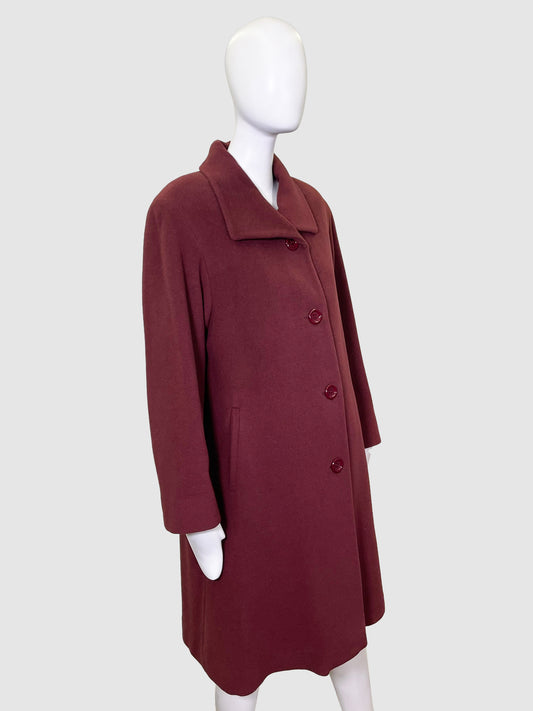 Angora Wool Long Coat - Size 12