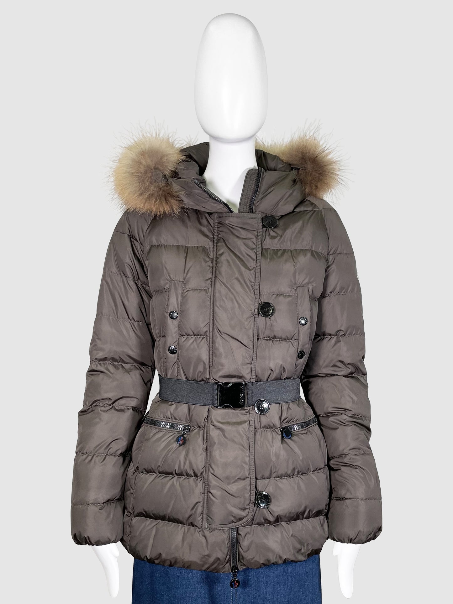 Moncler Puffer Coat with Belt- Size 3