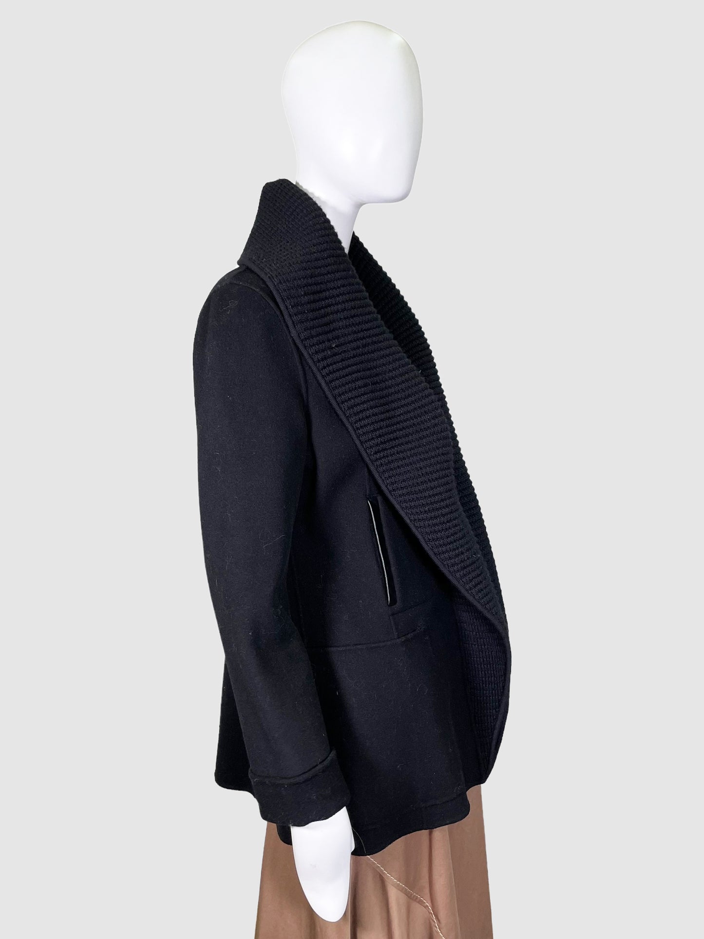 Mackage Black Ribbed Wool Jacket - Size M