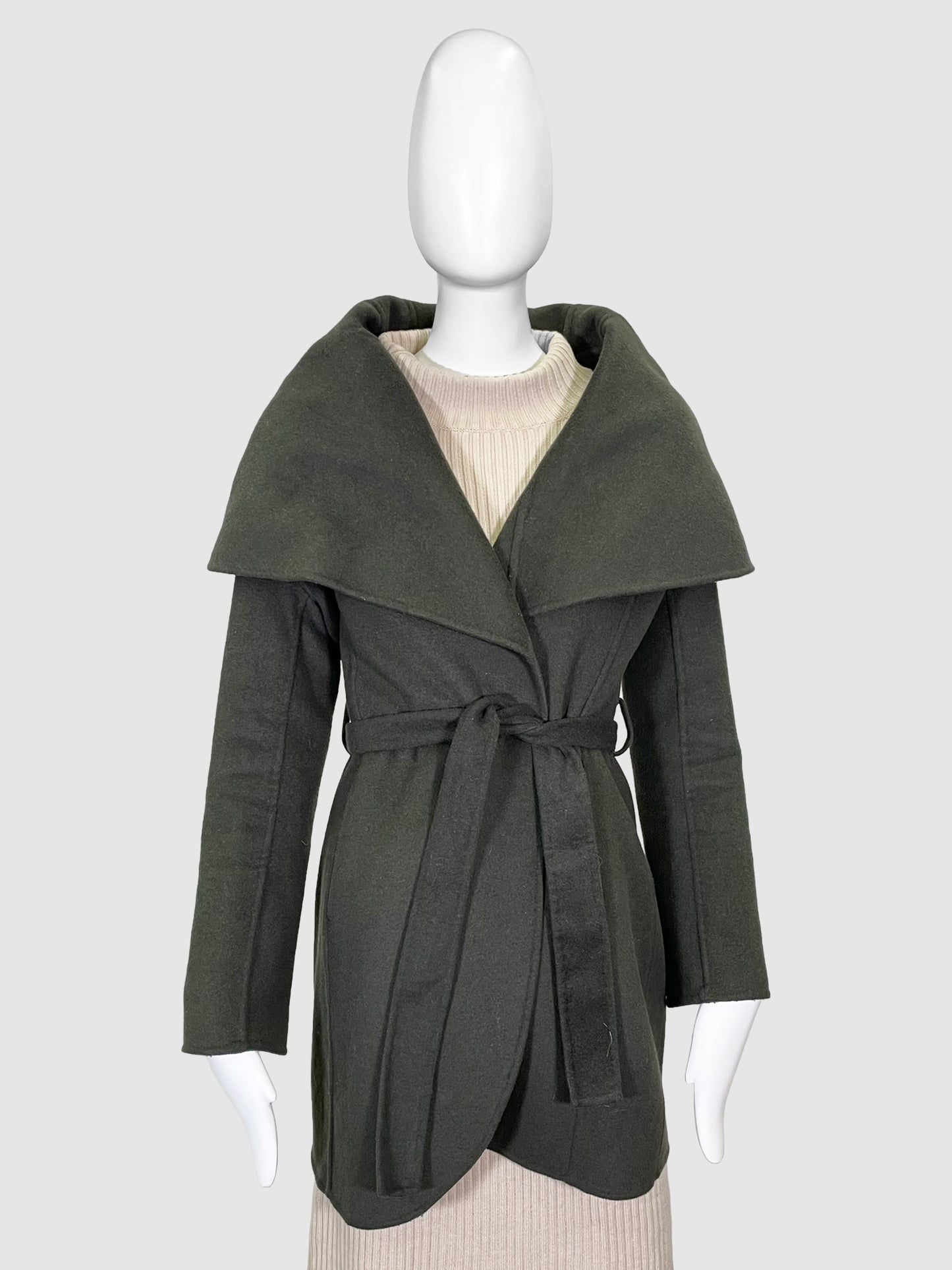 Karl Lagerfeld Wool Coat with Belt - Size M