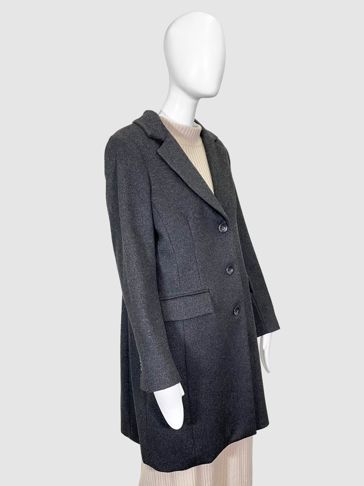 David Findlay Tailored Wool Coat - Size L