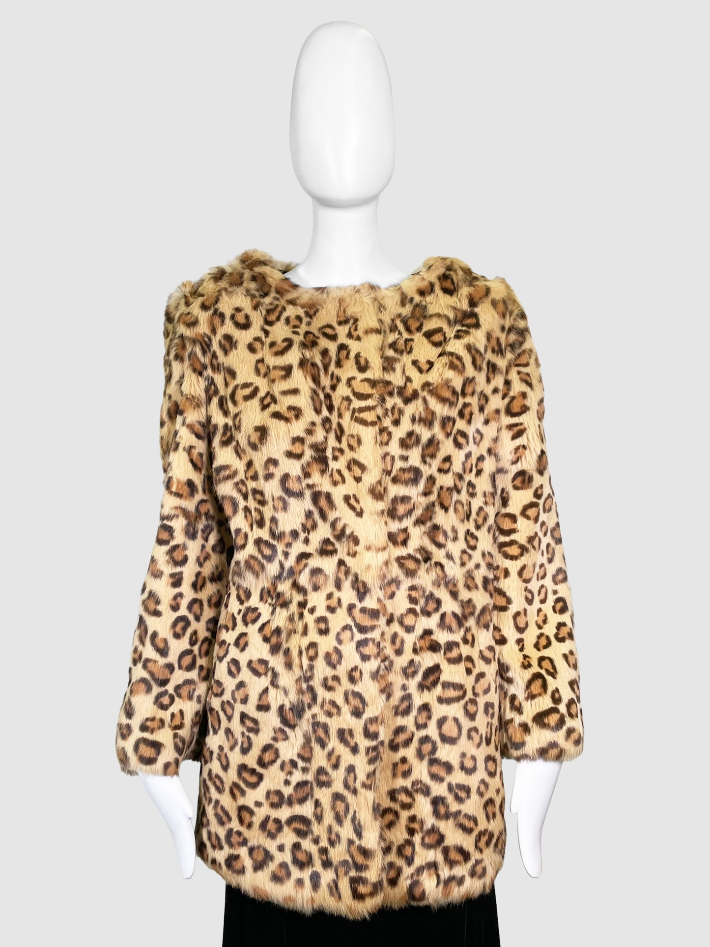 Fox The Label Leopard Print Rabbit Fur Coat - Size L
