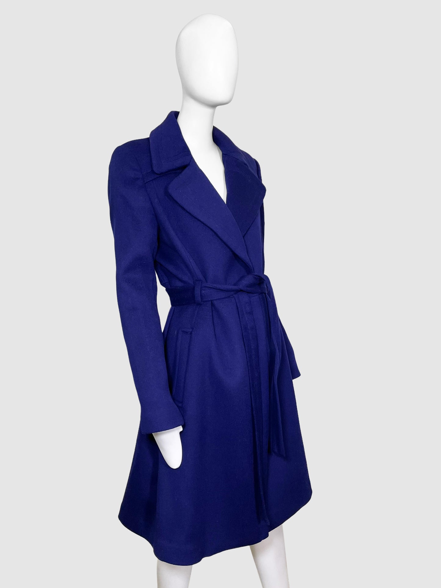 Diane Von Furstenberg Belted Wool Blend Coat - Size 12