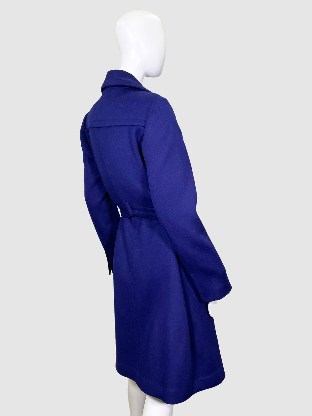 Belted Wool Blend Coat - Size 12