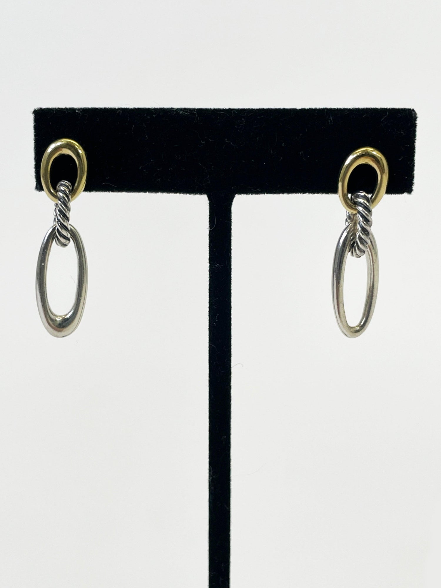 David Yurman Two-Tone Oval Link Drop Earrings - Second Nature Boutique