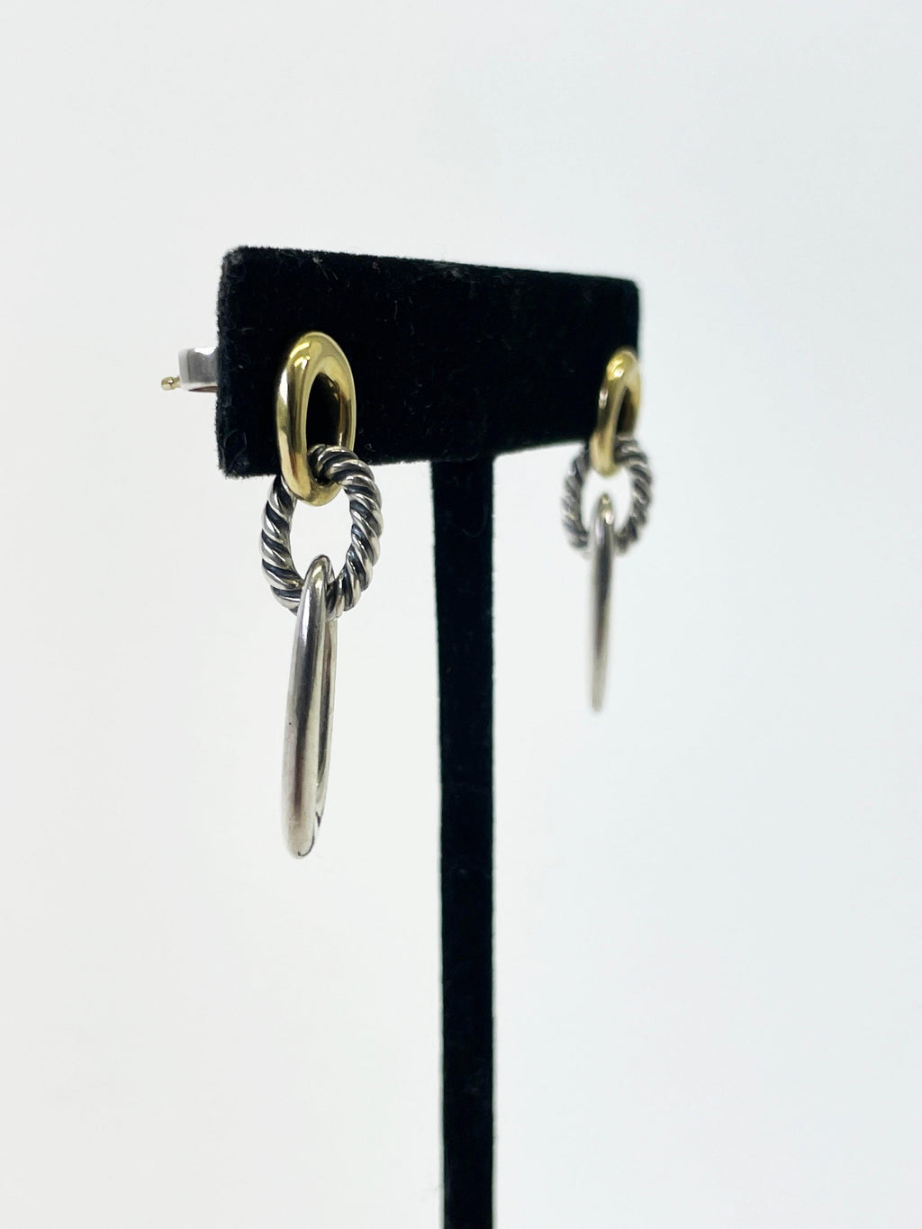 David Yurman Two-Tone Oval Link Drop Earrings - Second Nature Boutique