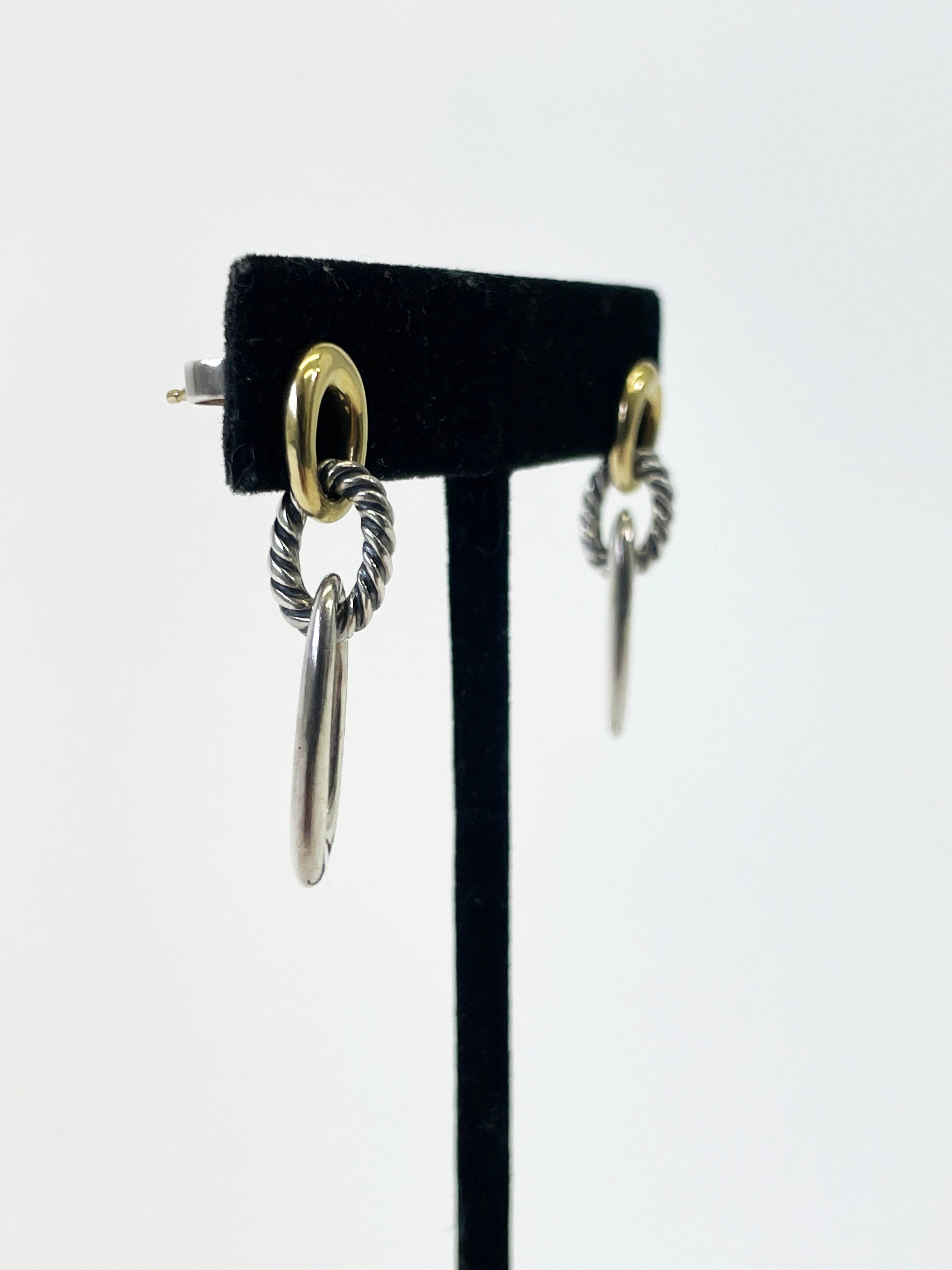 David Yurman Two-Tone Oval Link Drop Earrings - Second Nature Boutique