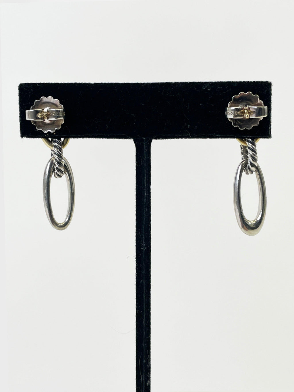 David Yurman Two-Tone Oval Link Drop Earrings - Second Nature Boutique