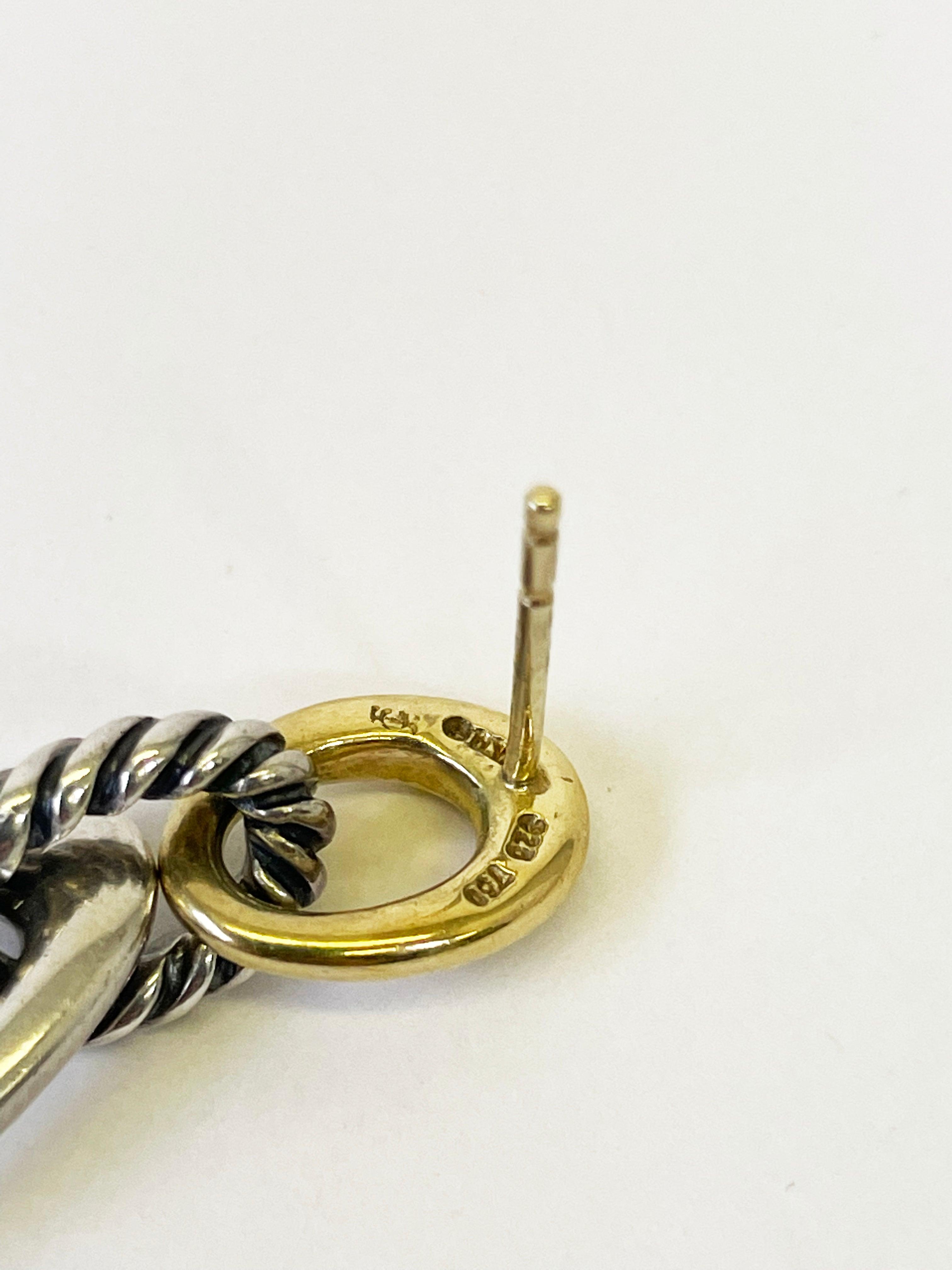 David Yurman Two-Tone Oval Link Drop Earrings - Second Nature Boutique