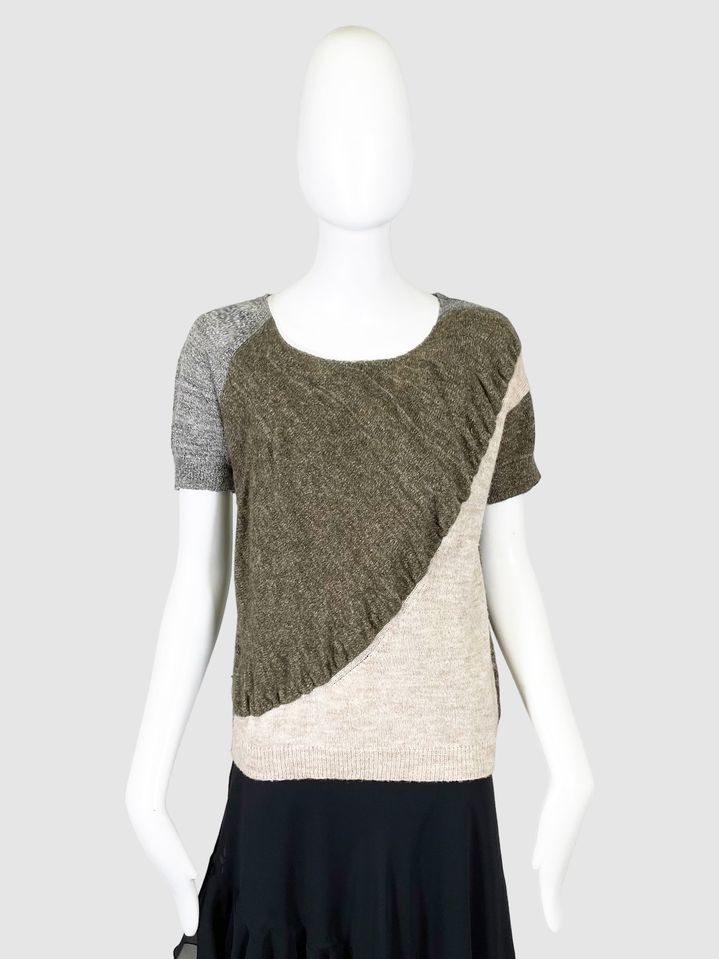 Dries Van Noten Colour Block Short Sleeve Sweater - Size XS