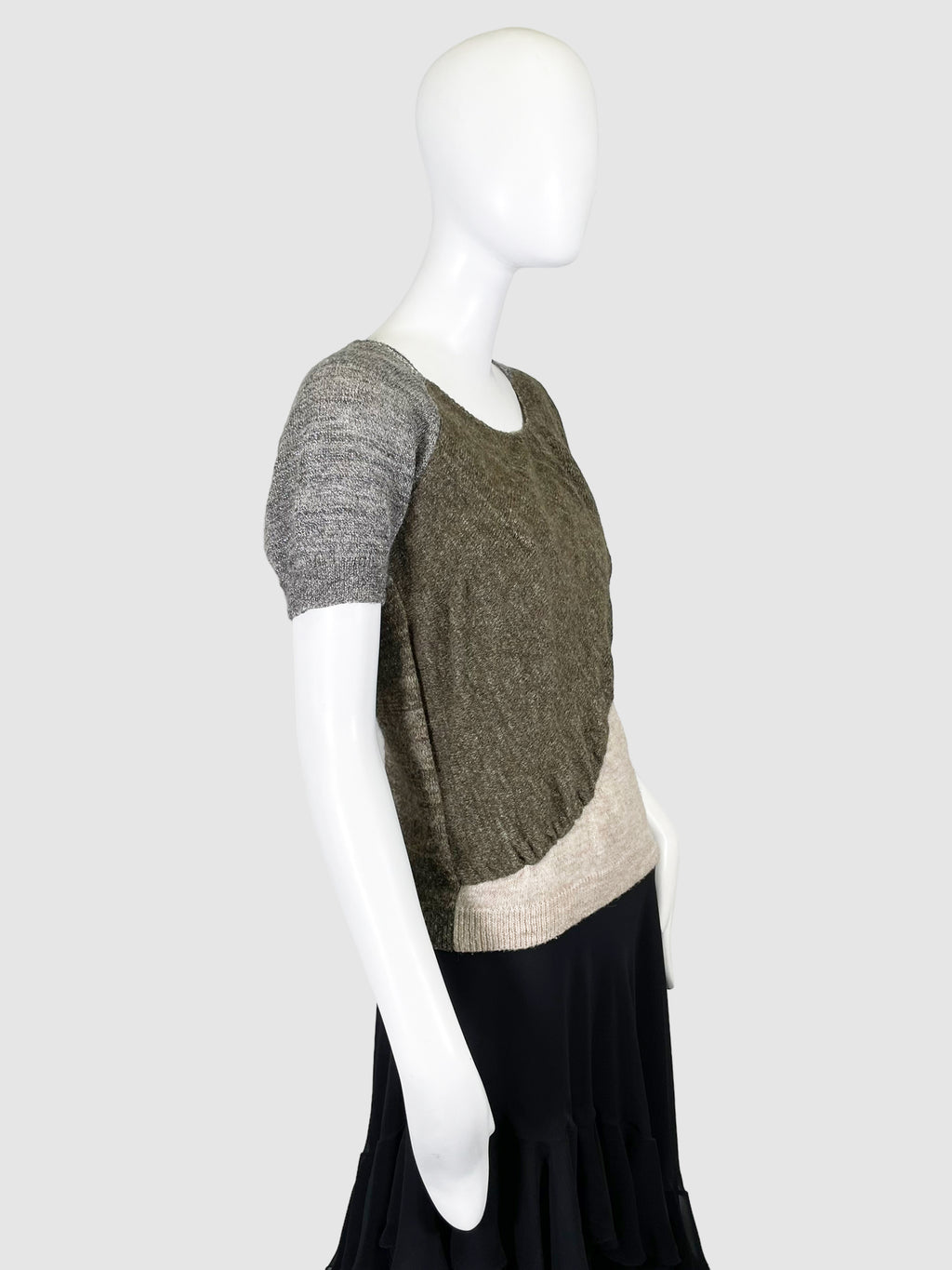 Colourblock Short Sleeve Sweater - Size XS