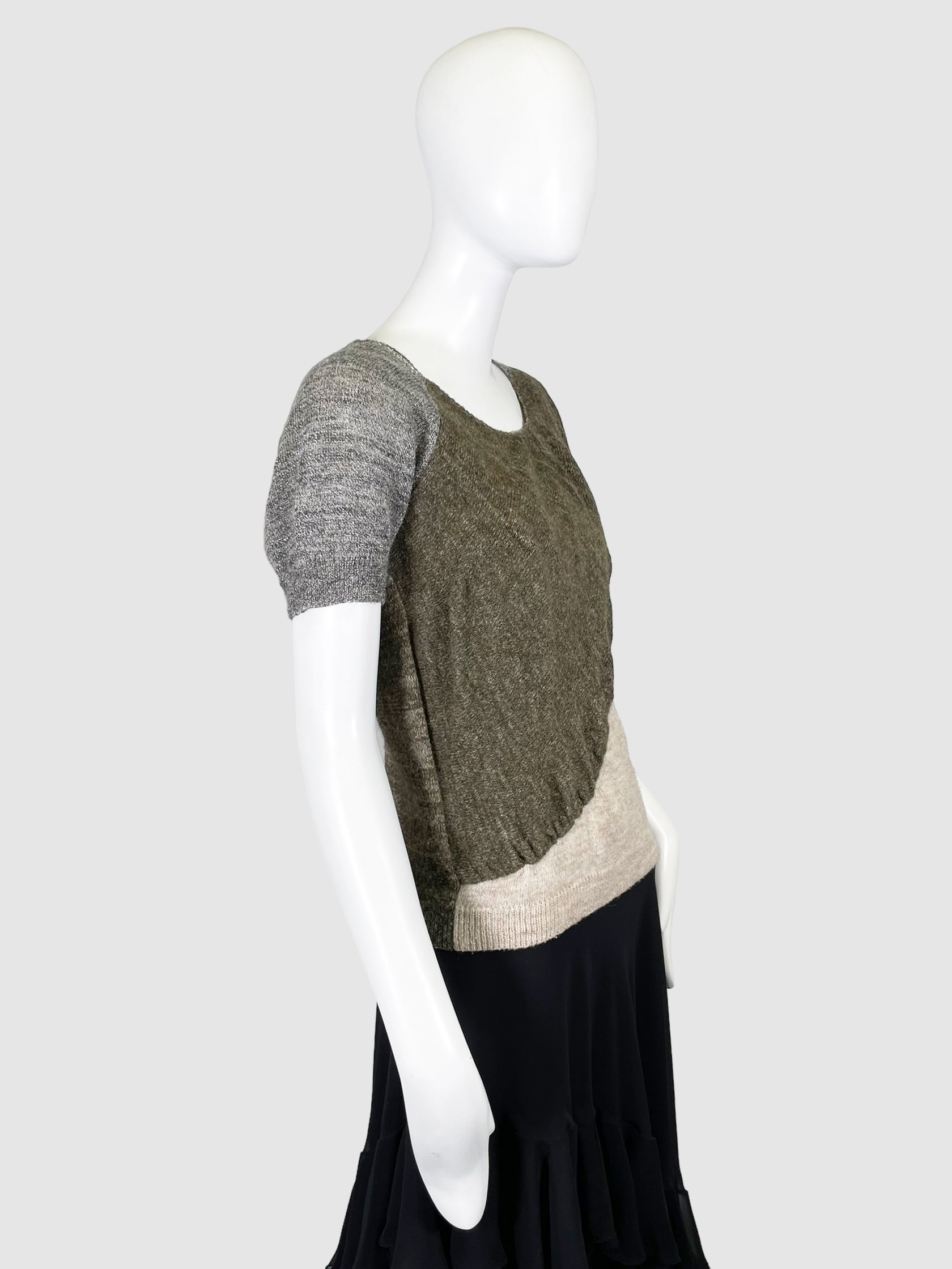 Colourblock Short Sleeve Sweater - Size XS
