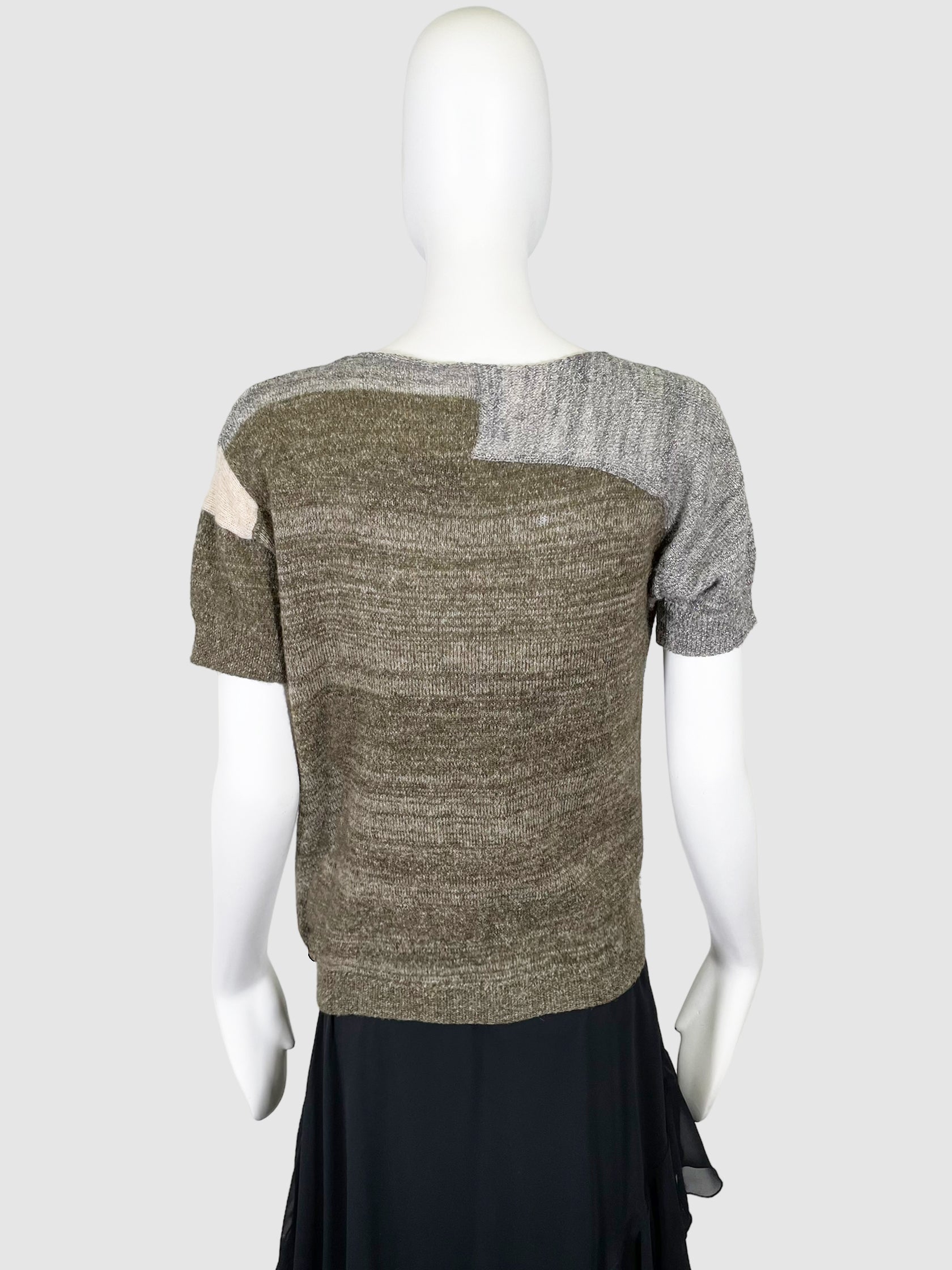 Colourblock Short Sleeve Sweater - Size XS