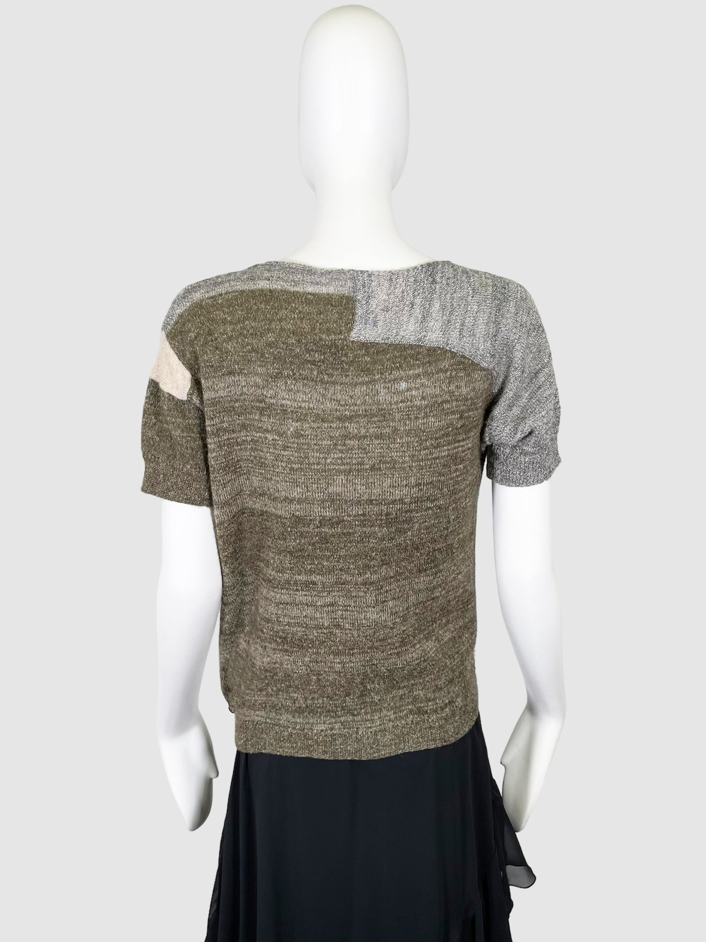 Dries Van Noten Colour Block Short Sleeve Sweater - Size XS
