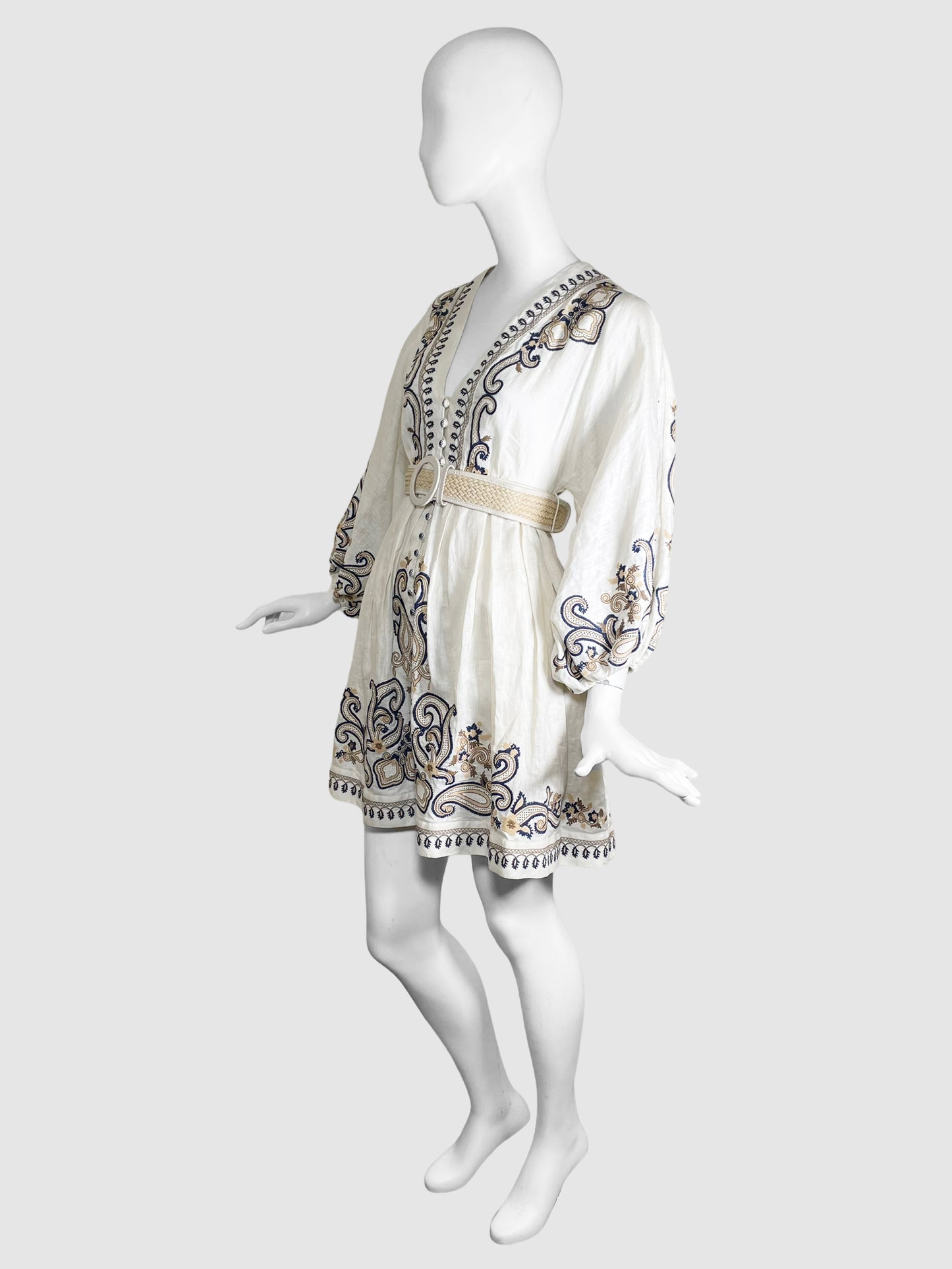 Zimmermann Paisley and Floral Print Linen Dress - Size 2