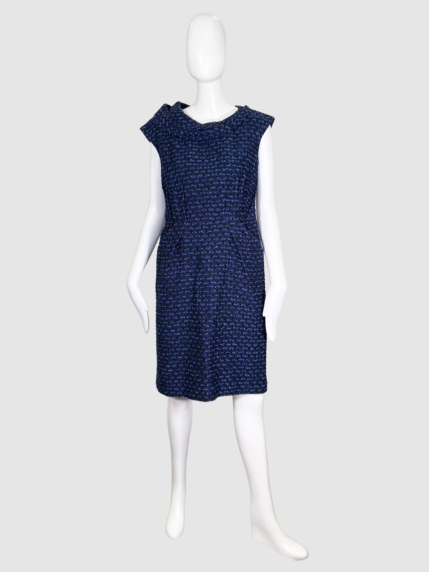 Blue and Black Tweed Dress - Size 12