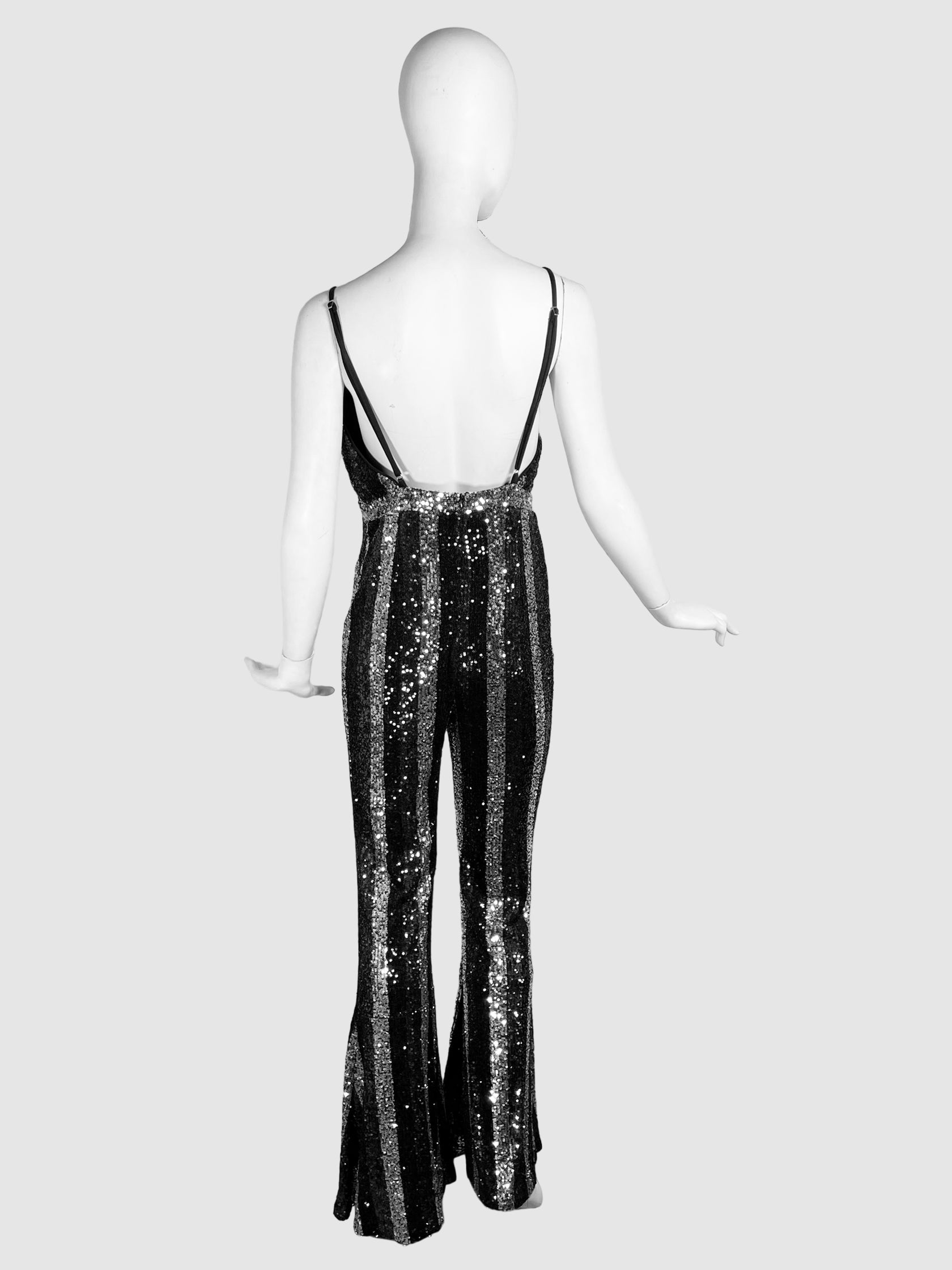 Sequin V-Neck Jumpsuit - Size M