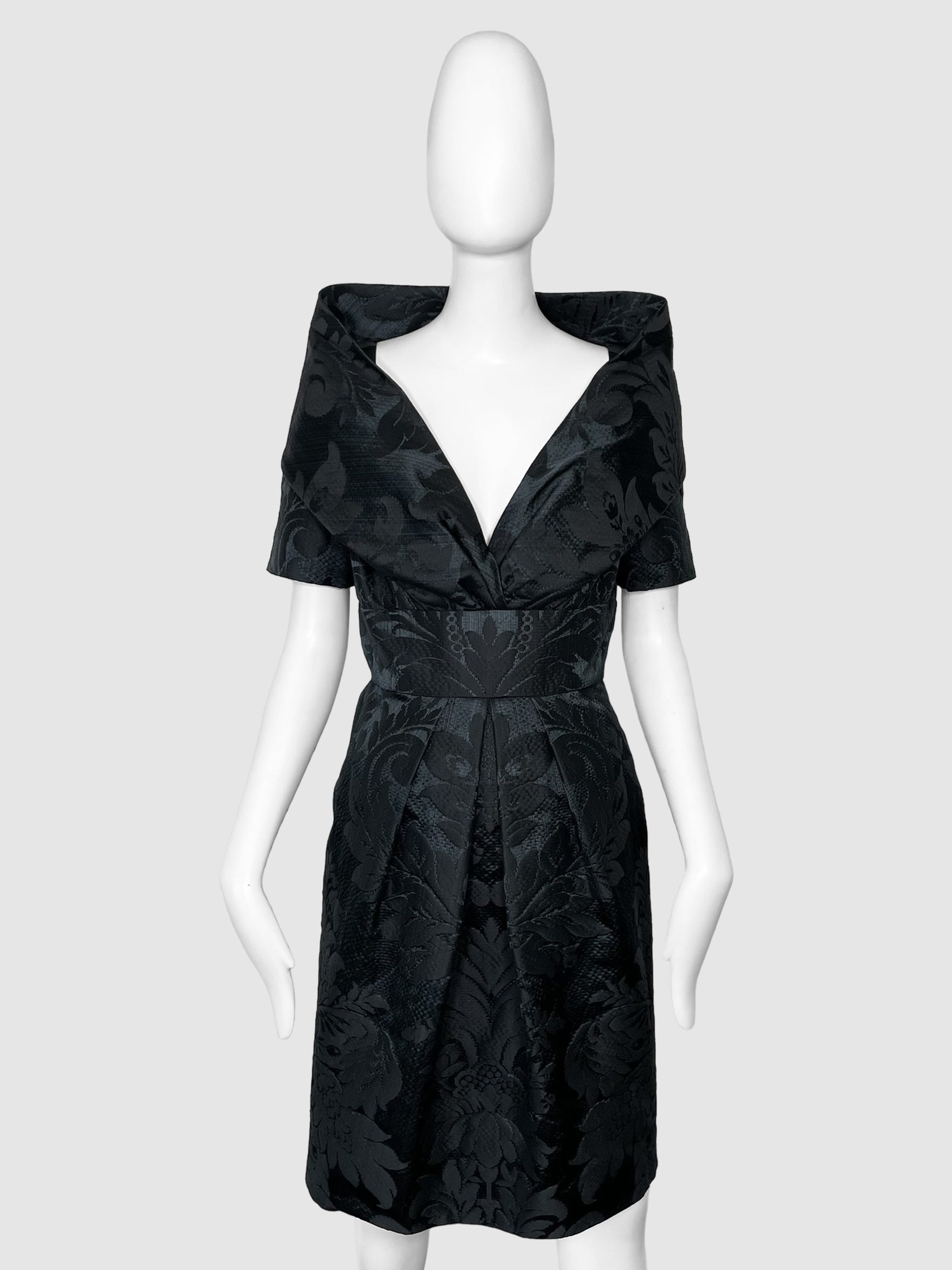 Silk Floral V-Neck Dress - Size 10