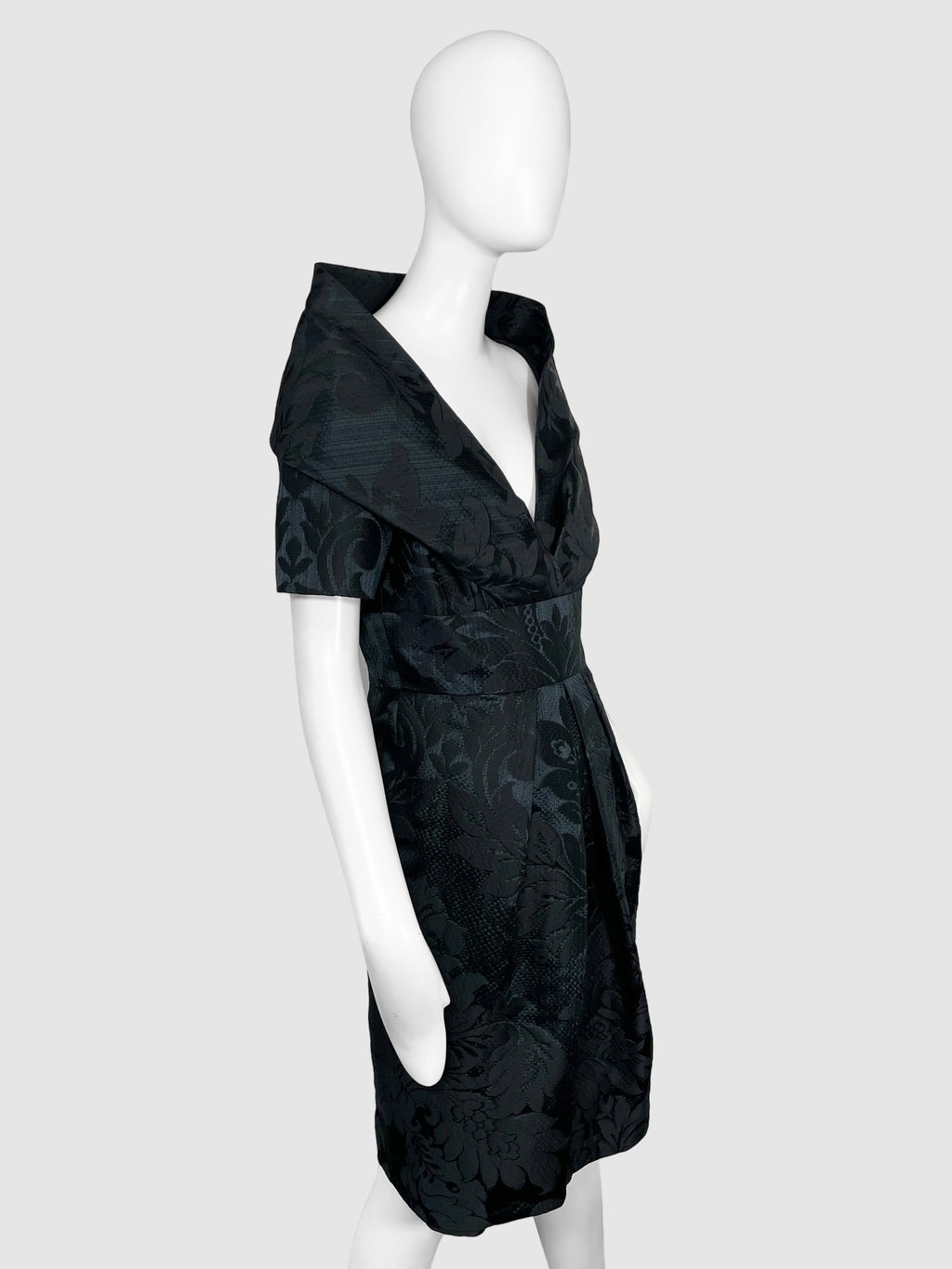 Silk Floral V-Neck Dress - Size 10