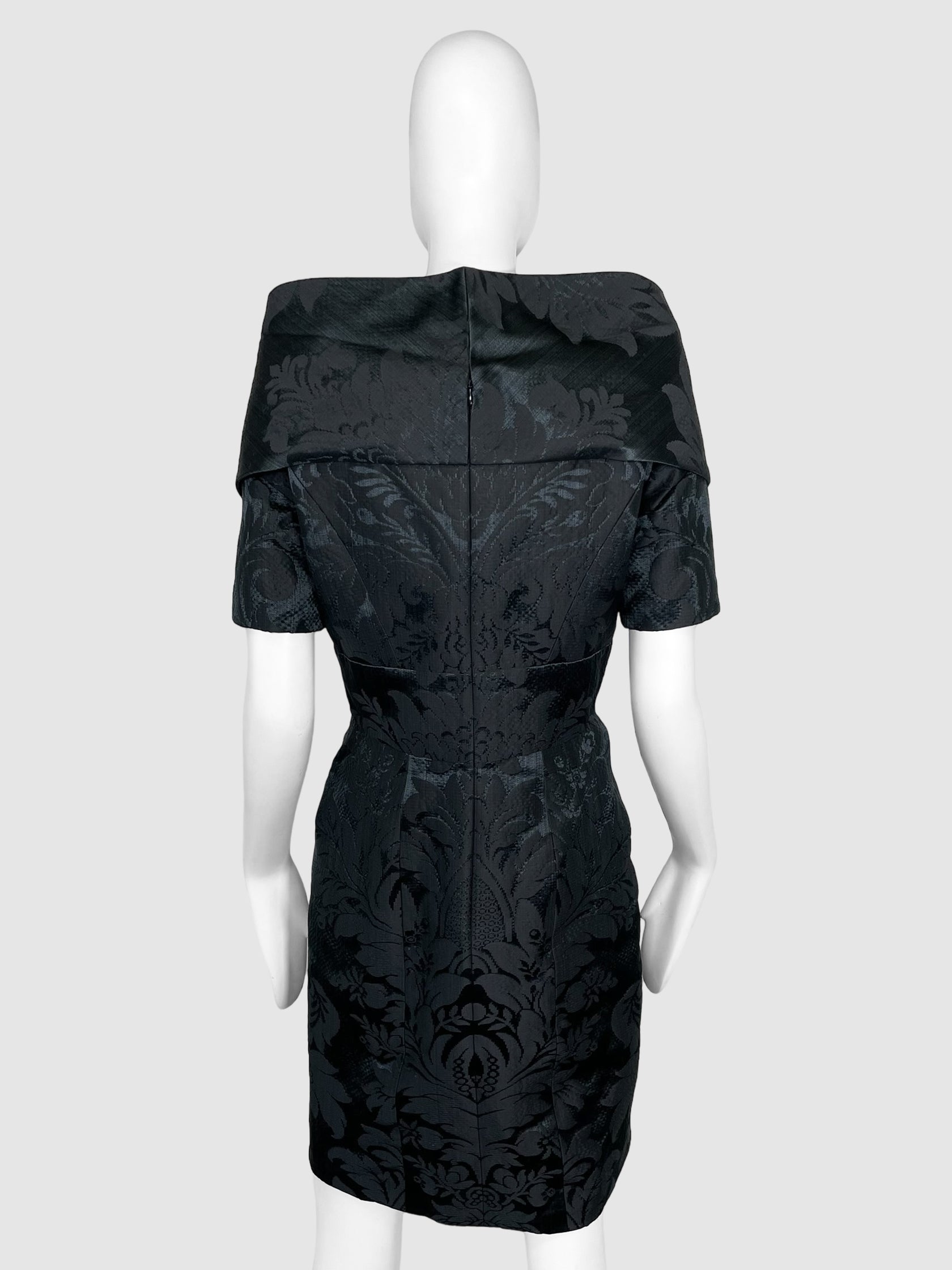 Silk Floral V-Neck Dress - Size 10