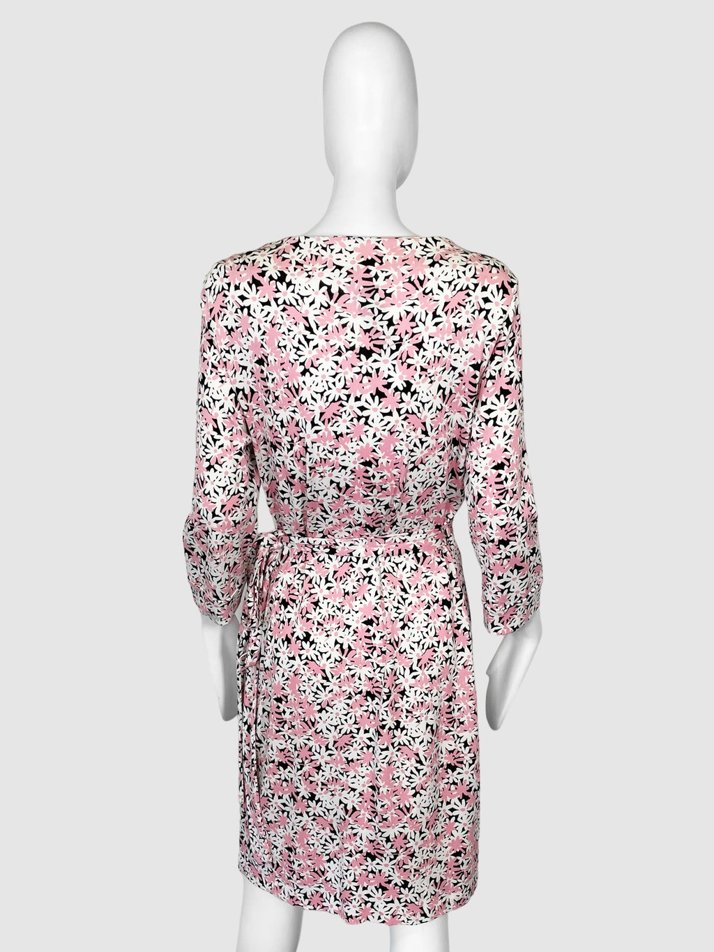 Diane von Furstenberg Floral Print Midi Wrap Dress - Size 14