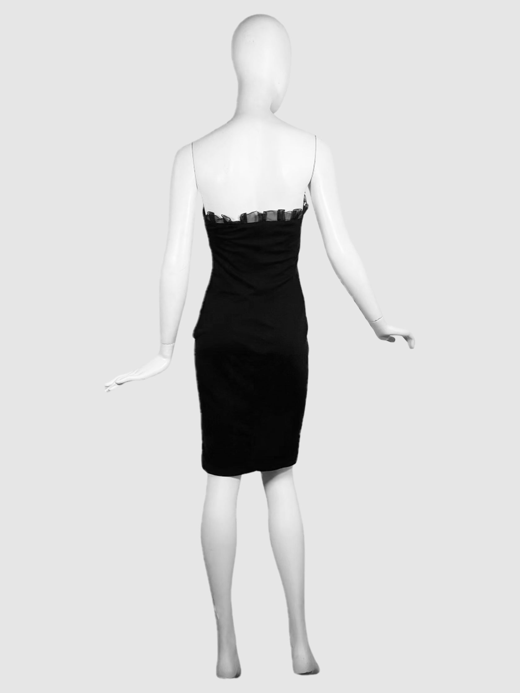 Strapless Lace Trim Bodycon Dress - Size XS