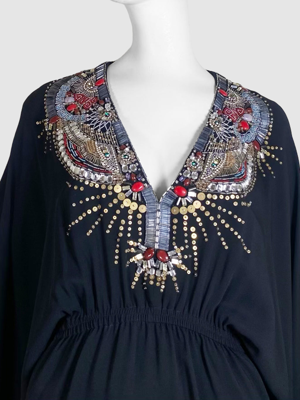 Beaded Black Dress - Size S/M