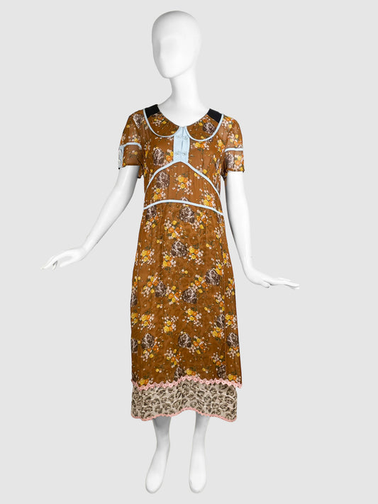 Floral Short-Sleeve Dress - Size 6