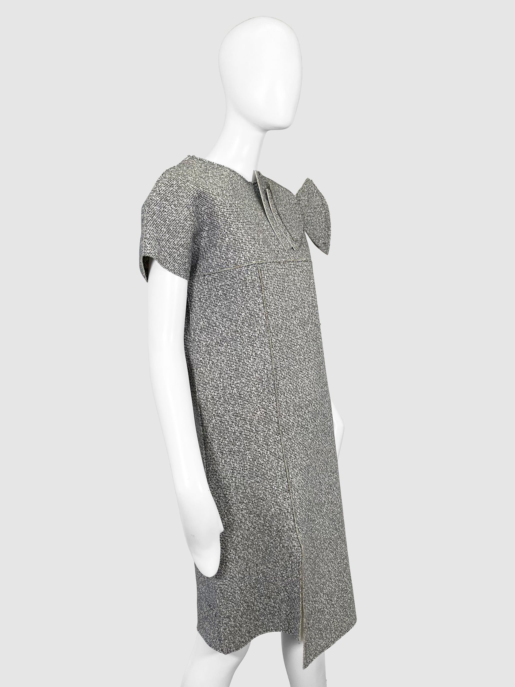 Marie Saint Pierre Knee-Length Dress with Bow - Size 2