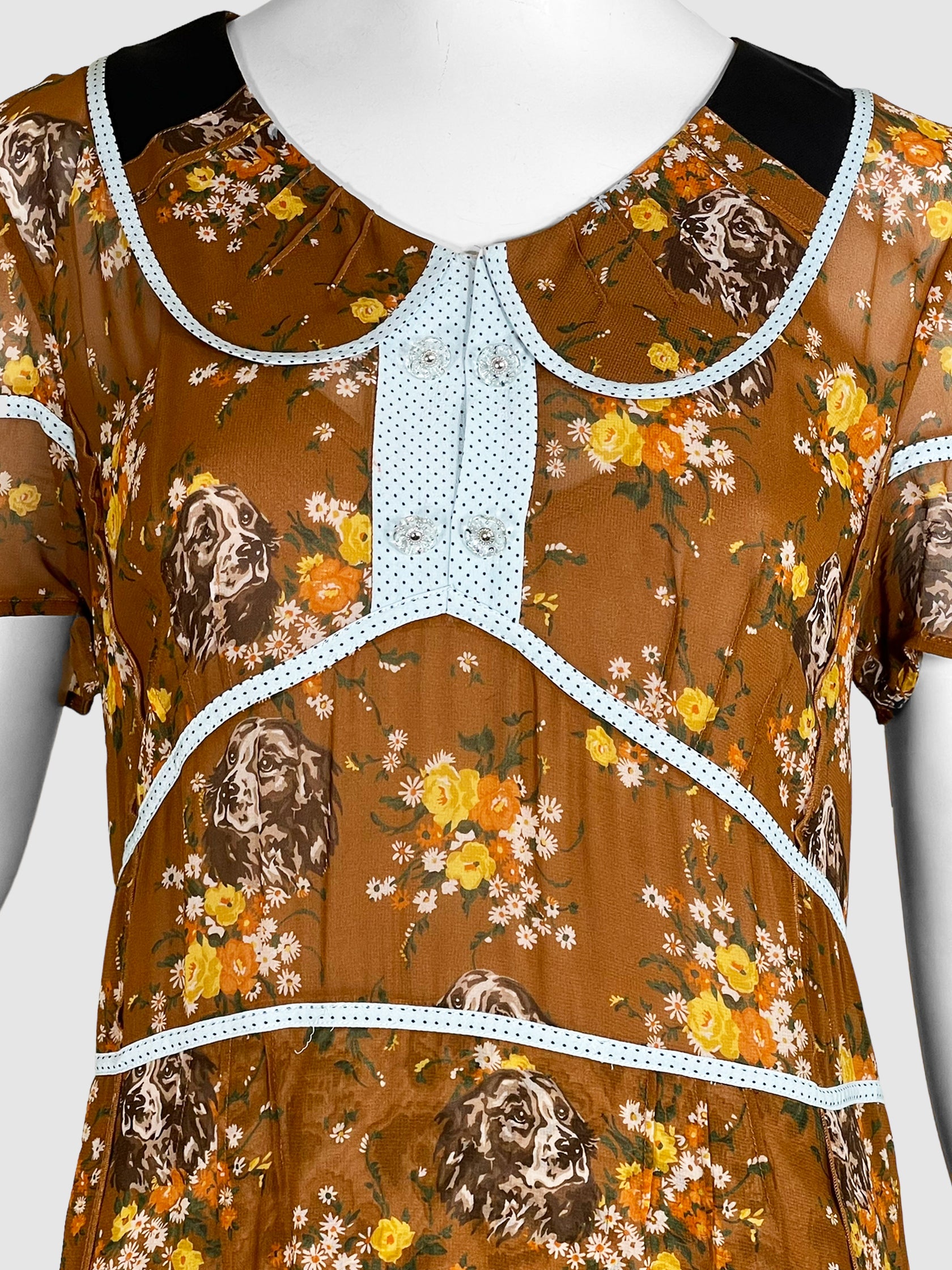 Floral Short-Sleeve Dress - Size 6