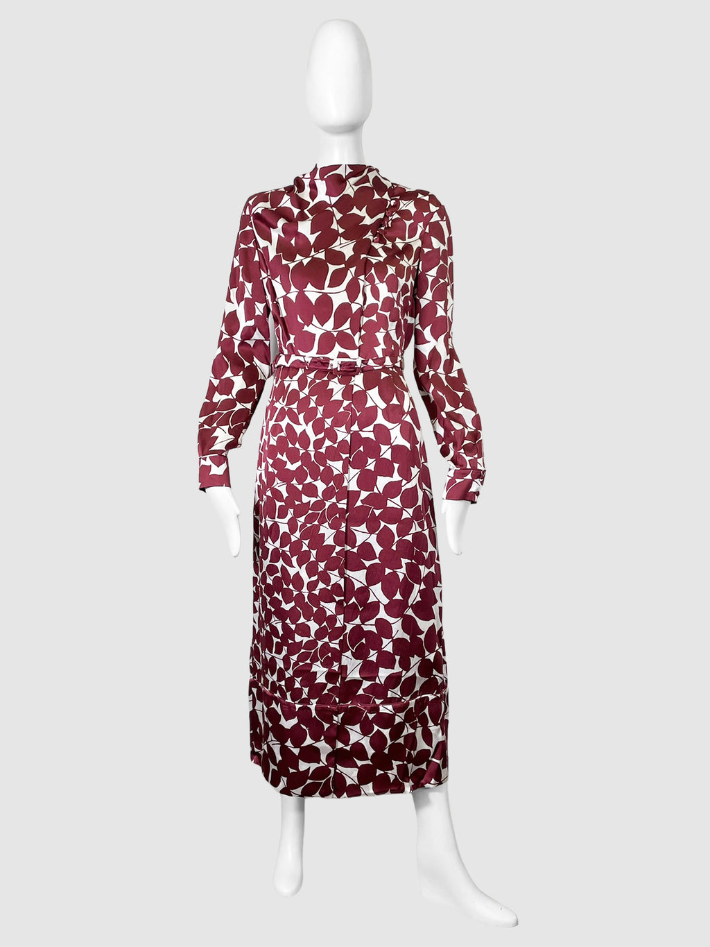 Silk Long Sleeve Maxi Dress - Size 42