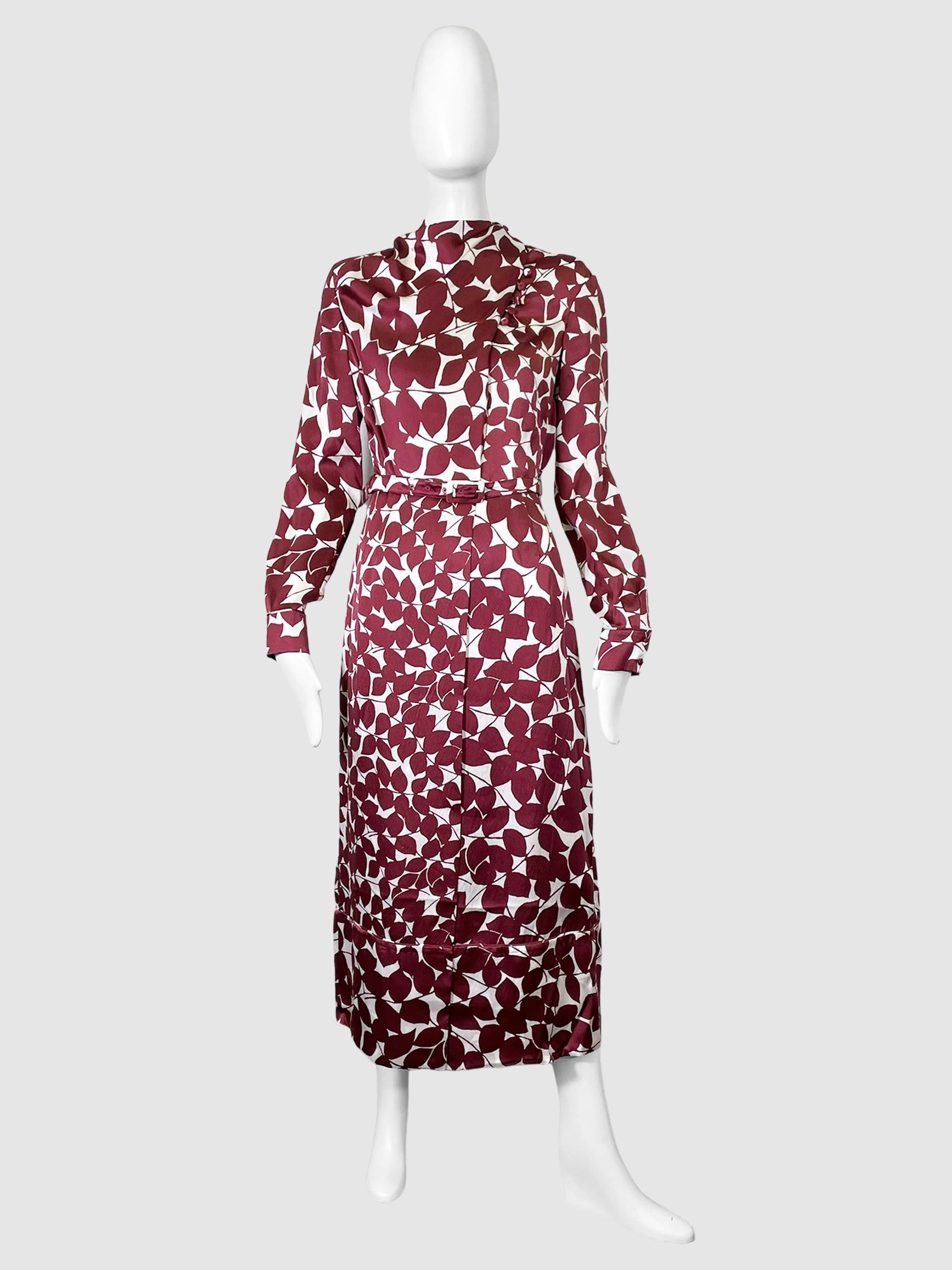 Silk Long Sleeve Maxi Dress - Size 42