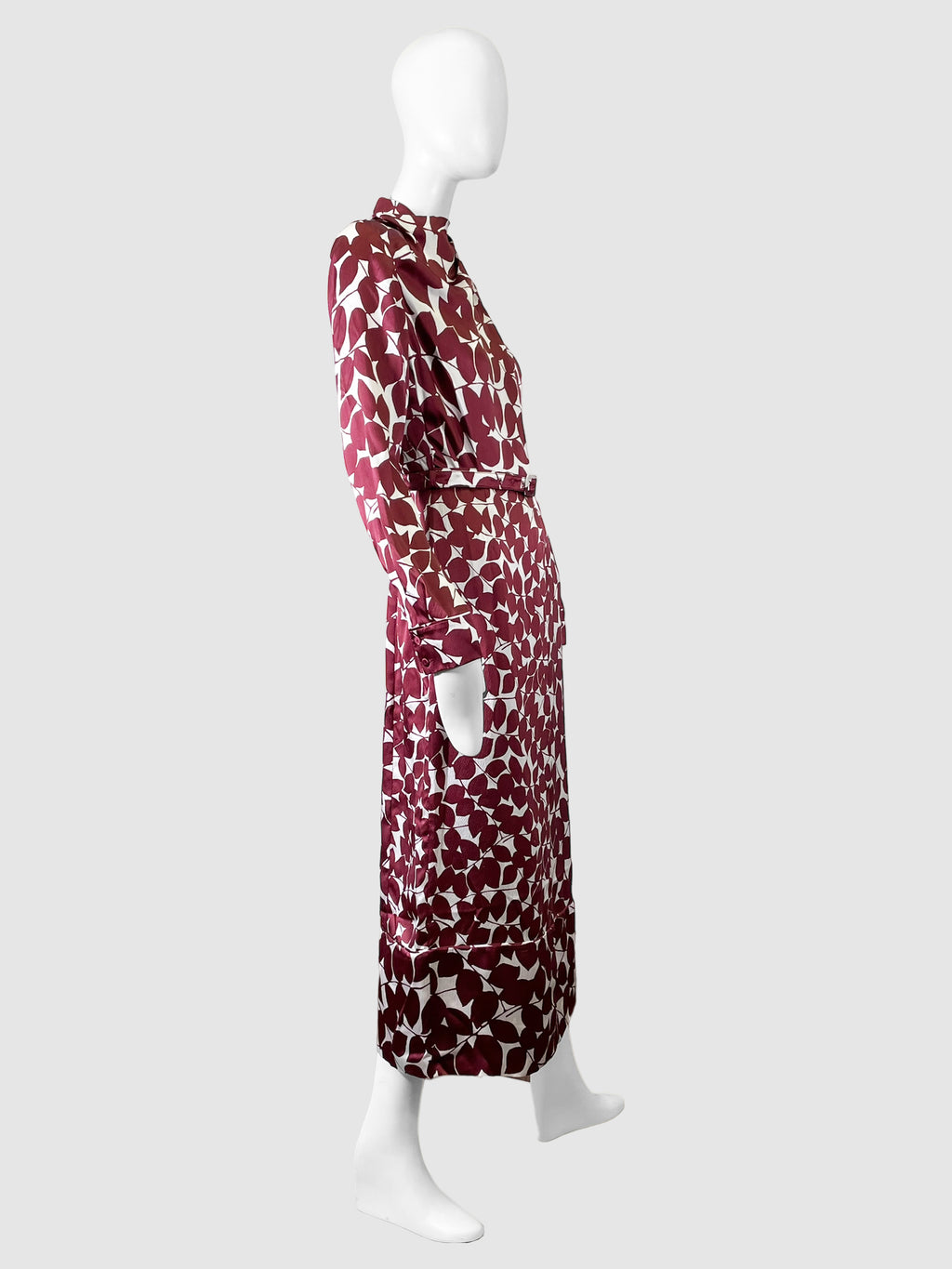Silk Long Sleeve Maxi Dress - Size 42