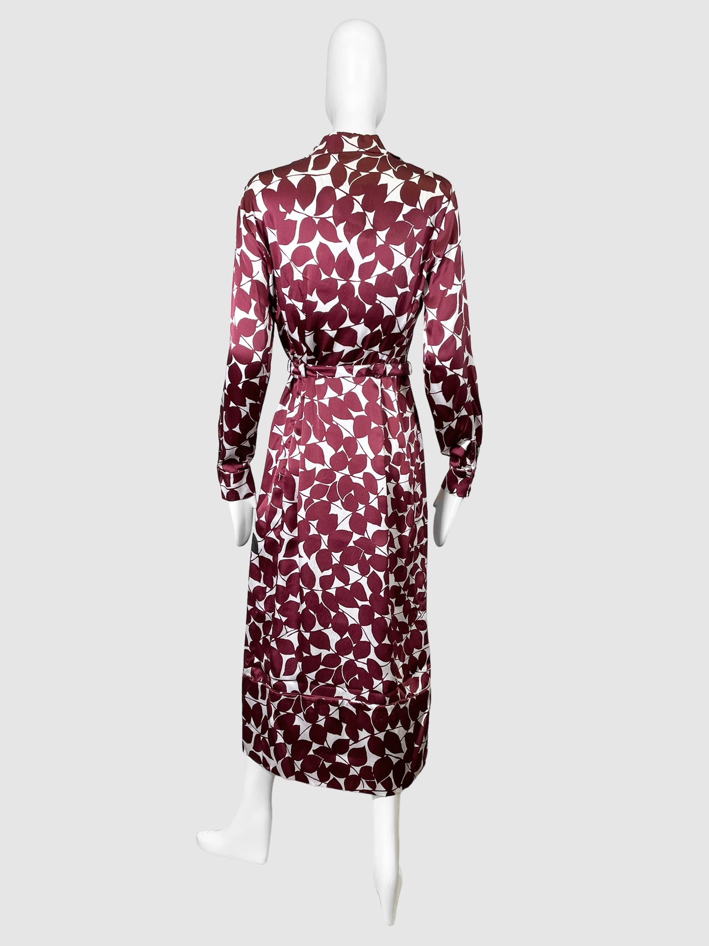 Silk Long Sleeve Maxi Dress - Size 42