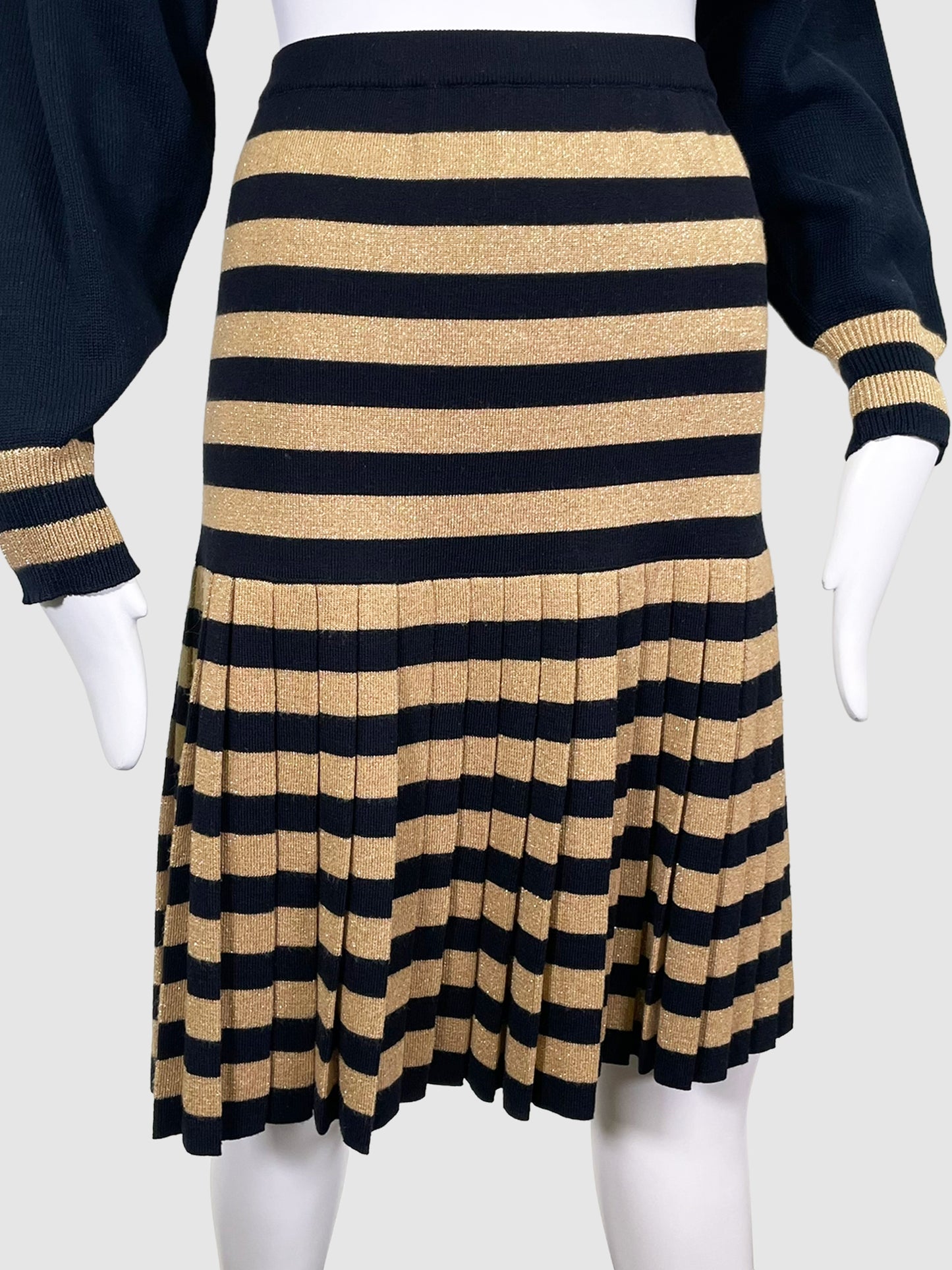 Escada Gold and Black Sweater and Skirt 2-Piece Set - Size 40