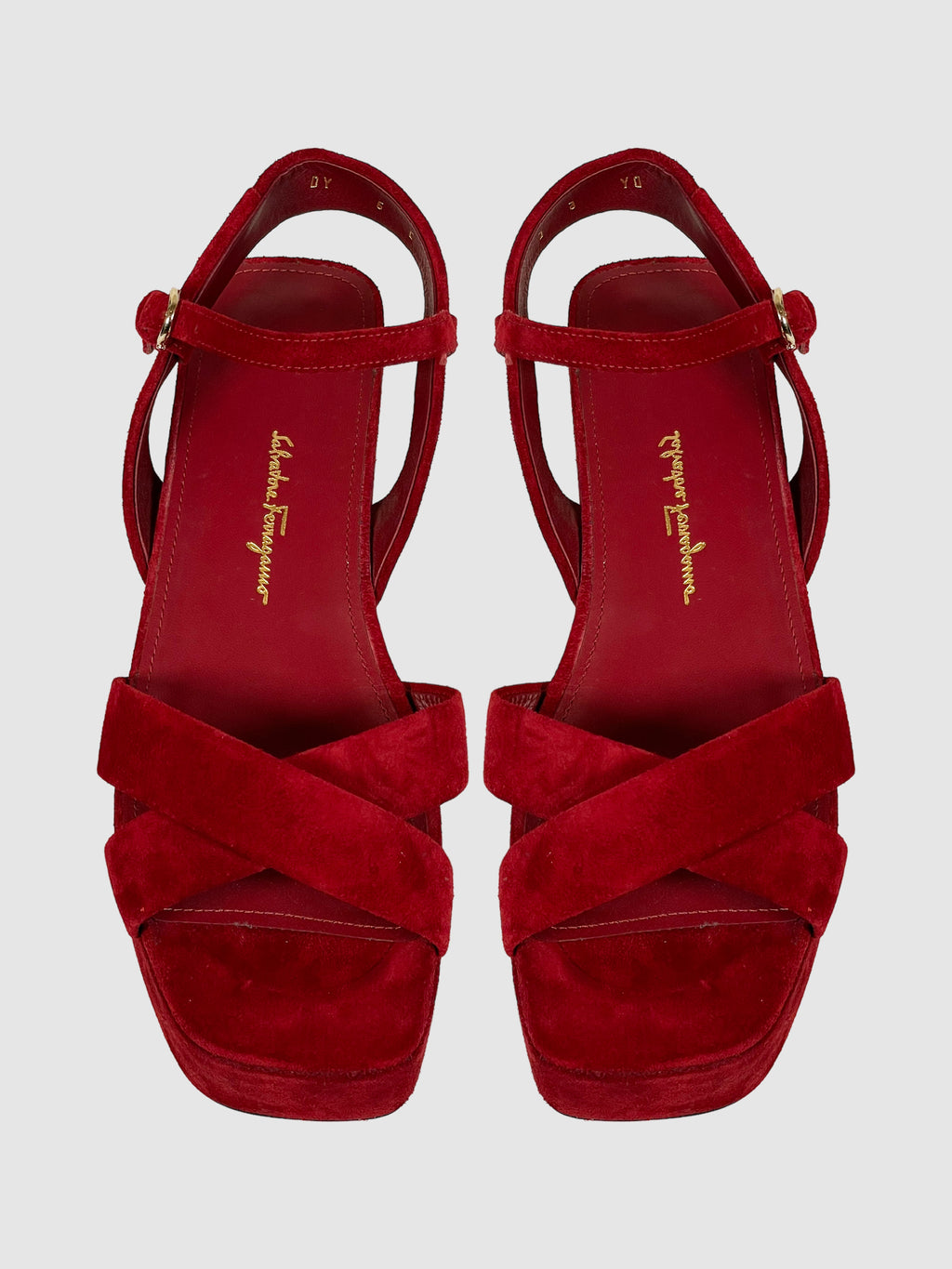 Salvatore Ferragamo Suede Platform Sandals - Size 6