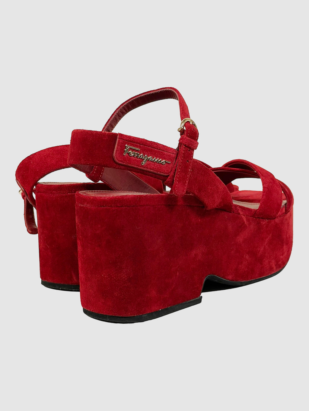 Salvatore Ferragamo Suede Platform Sandals - Size 6
