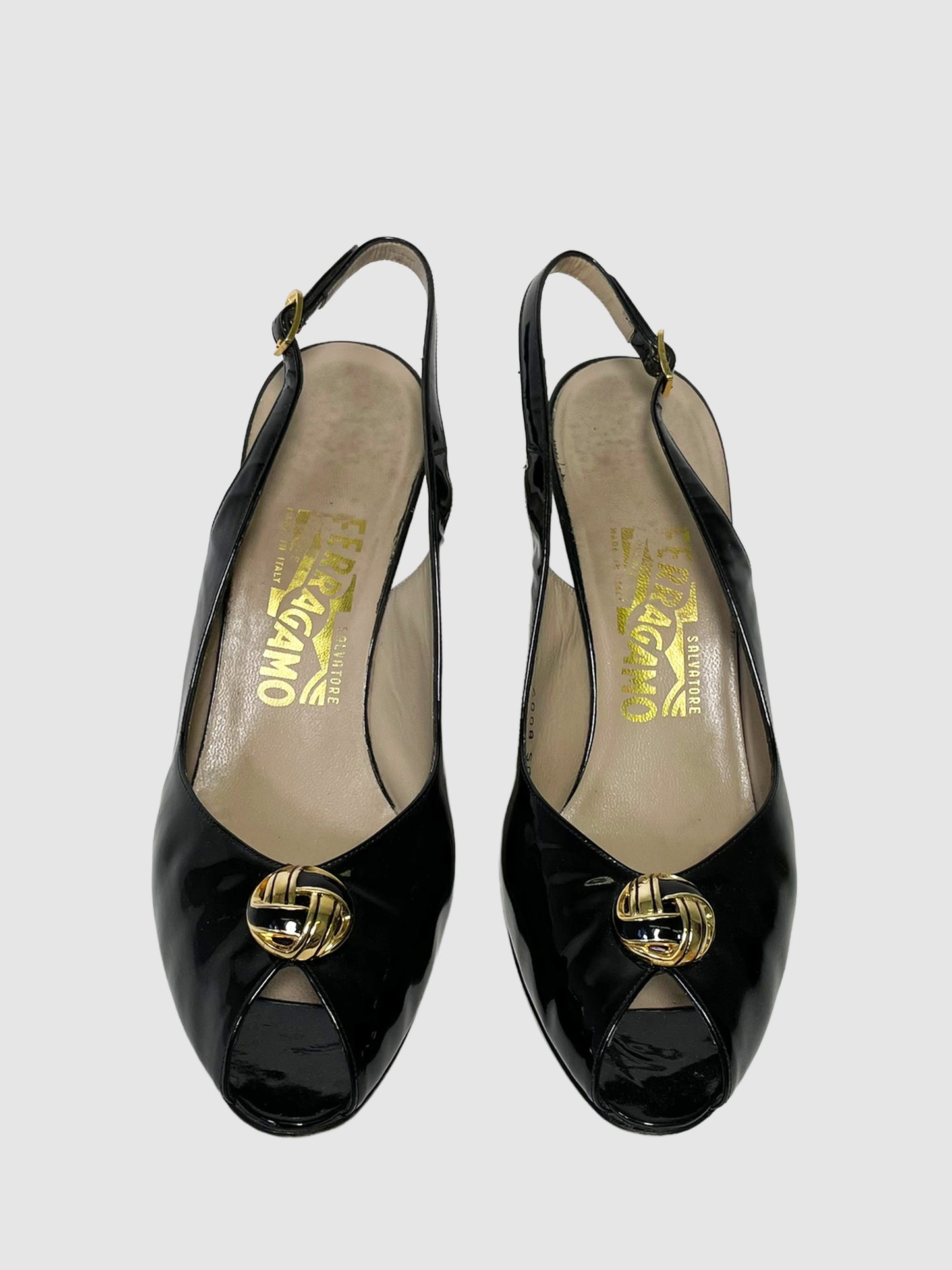 Patent Leather Slingback Pumps - Size 9.5