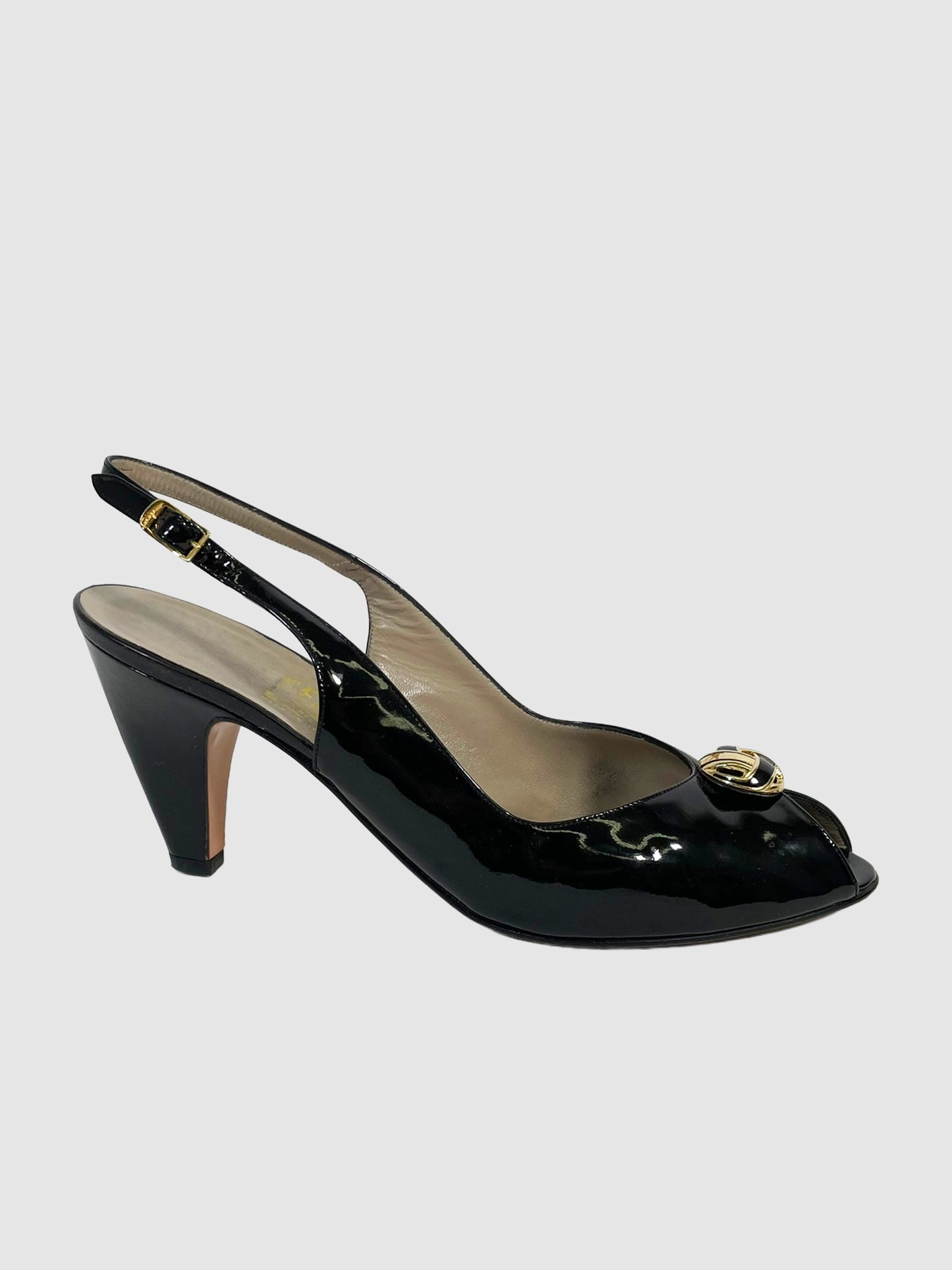 Patent Leather Slingback Pumps - Size 9.5