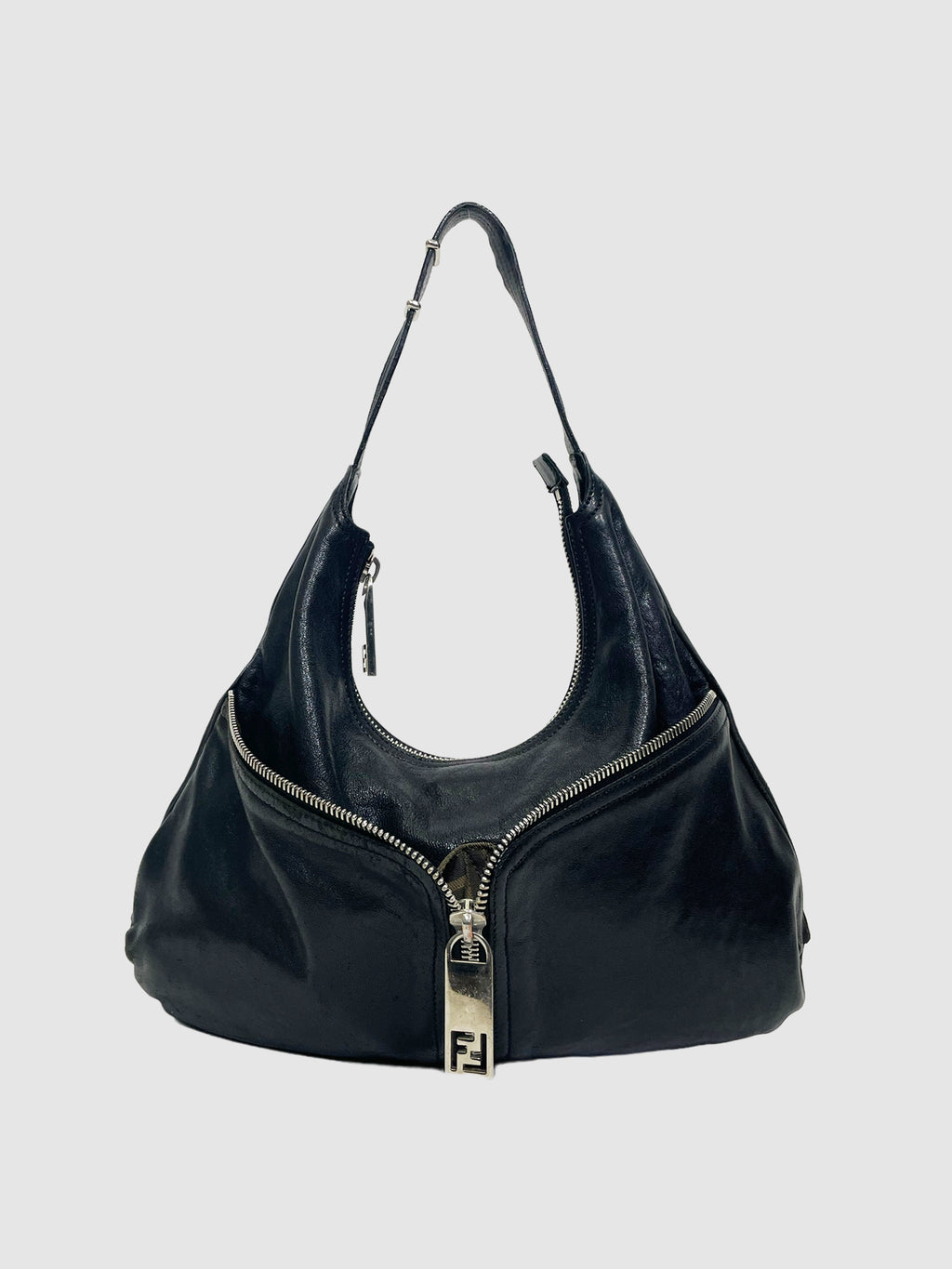 Fendi Leather Zipper Hobo