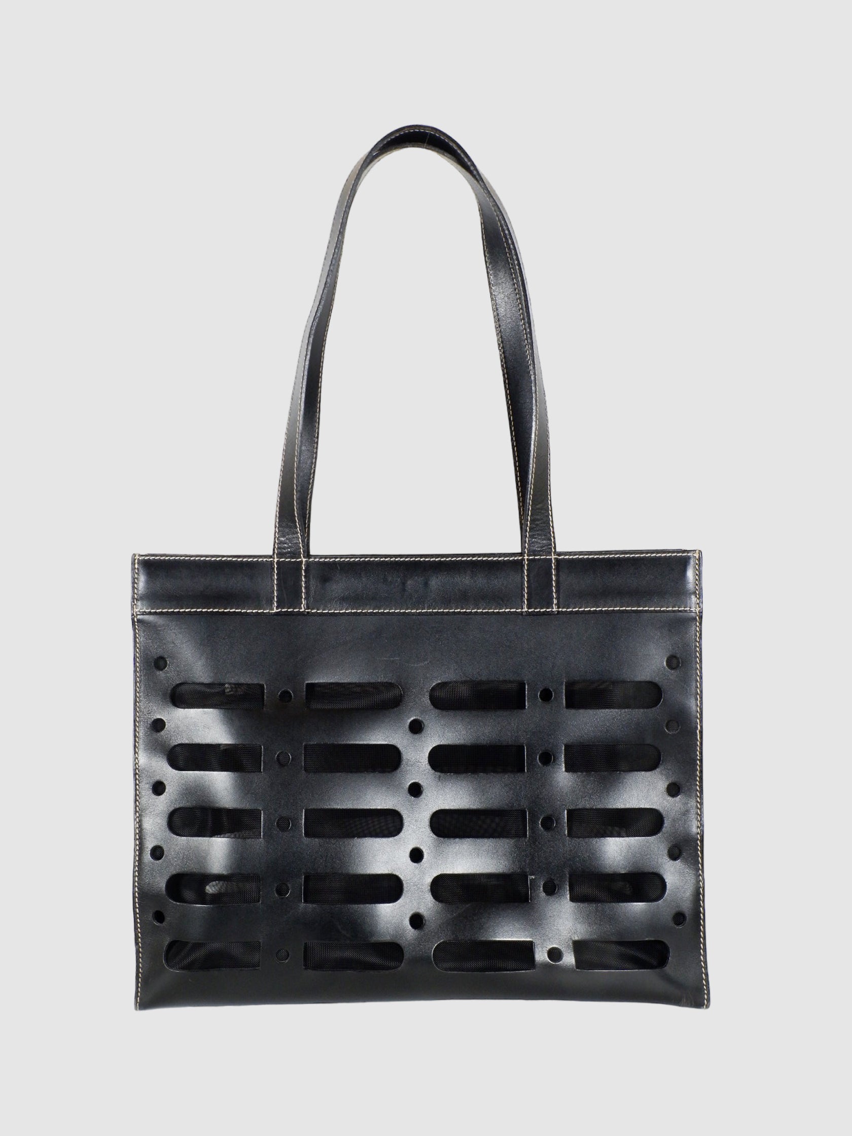 Fendi Woven Interlace Leather Tote Bag