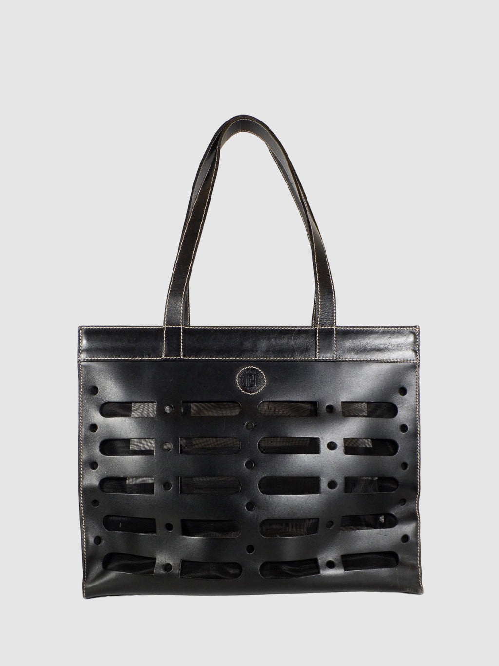 Fendi Woven Interlace Leather Tote Bag