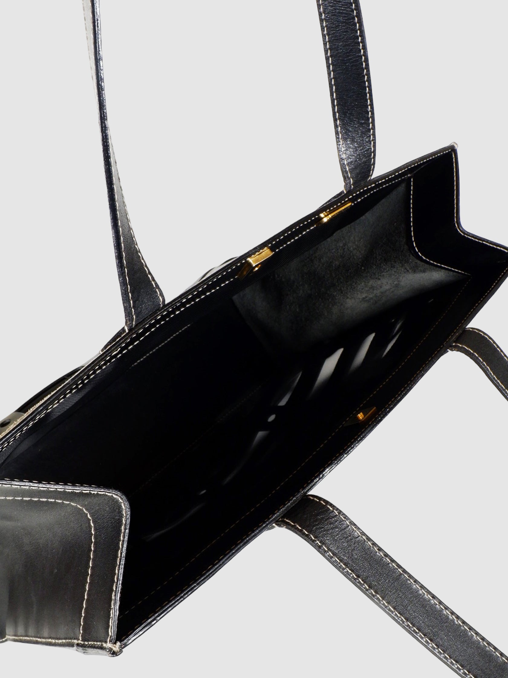 Fendi Woven Interlace Leather Tote Bag