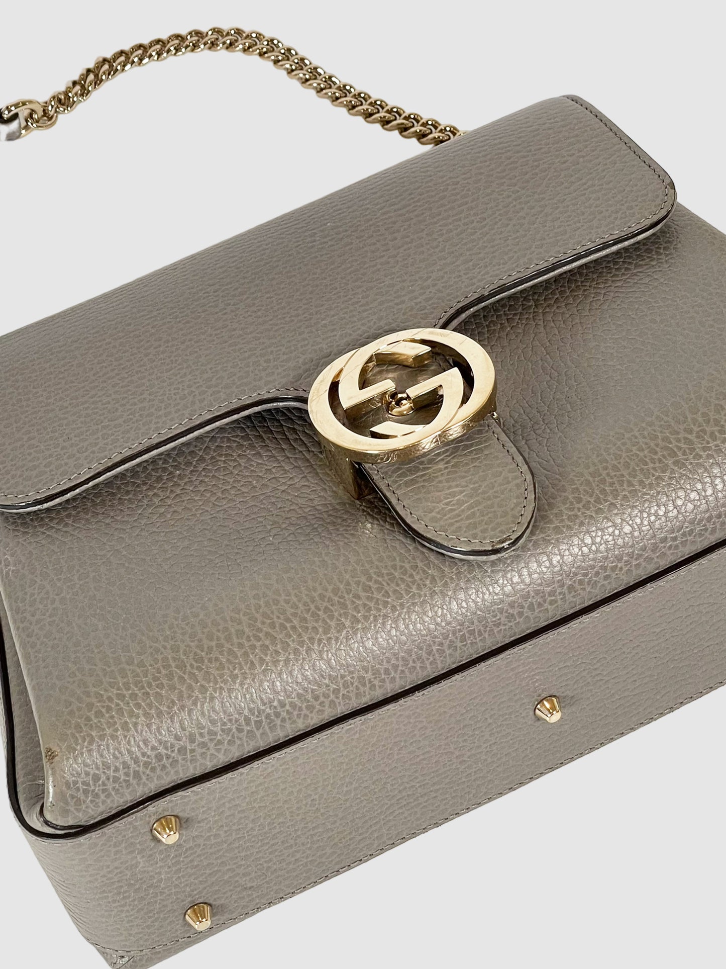 Gucci Medium Dollar Interlocking G Top Handle Shoulder Bag