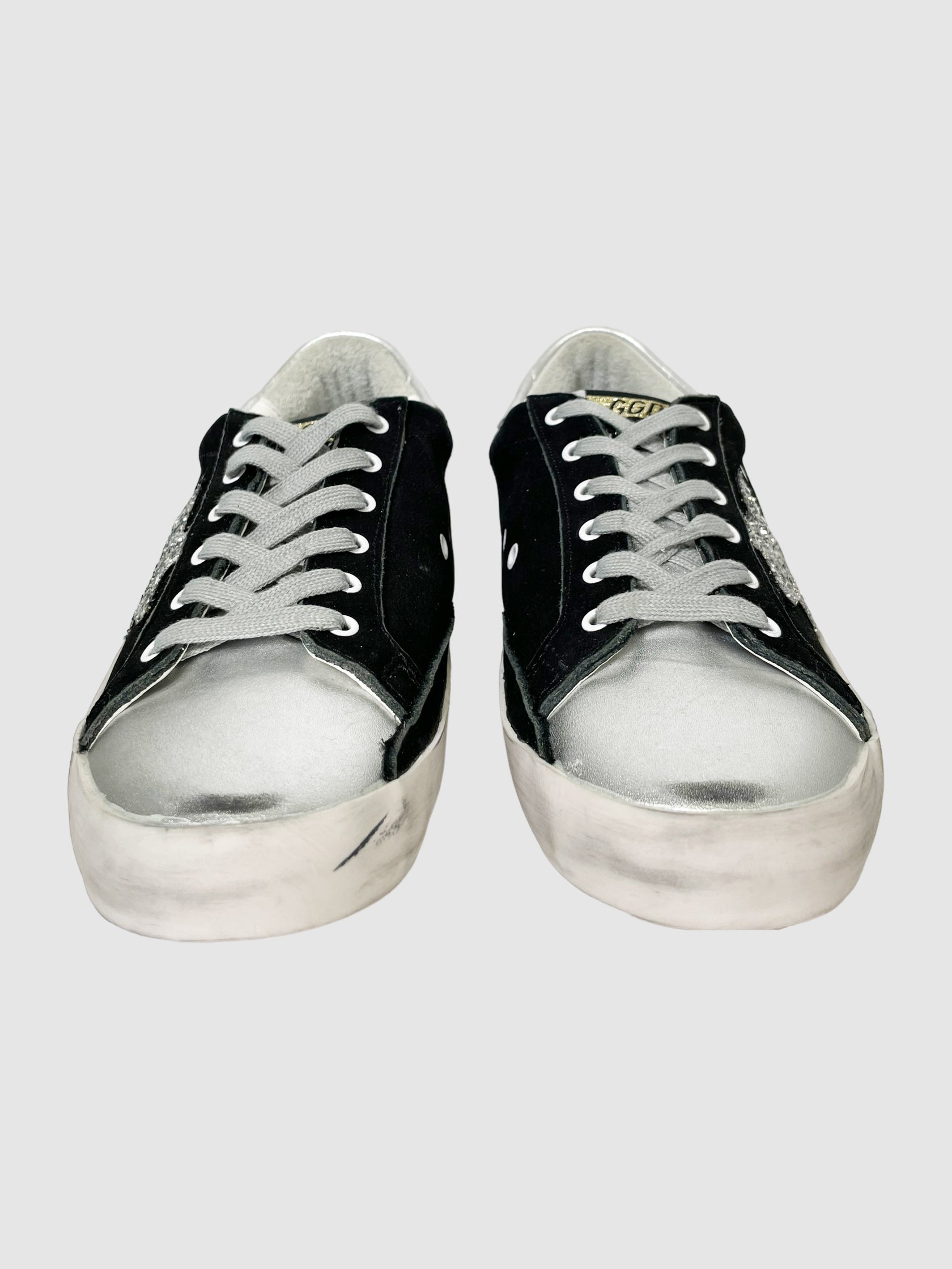 Golden Goose Velvet Printed Sneakers - Size 38