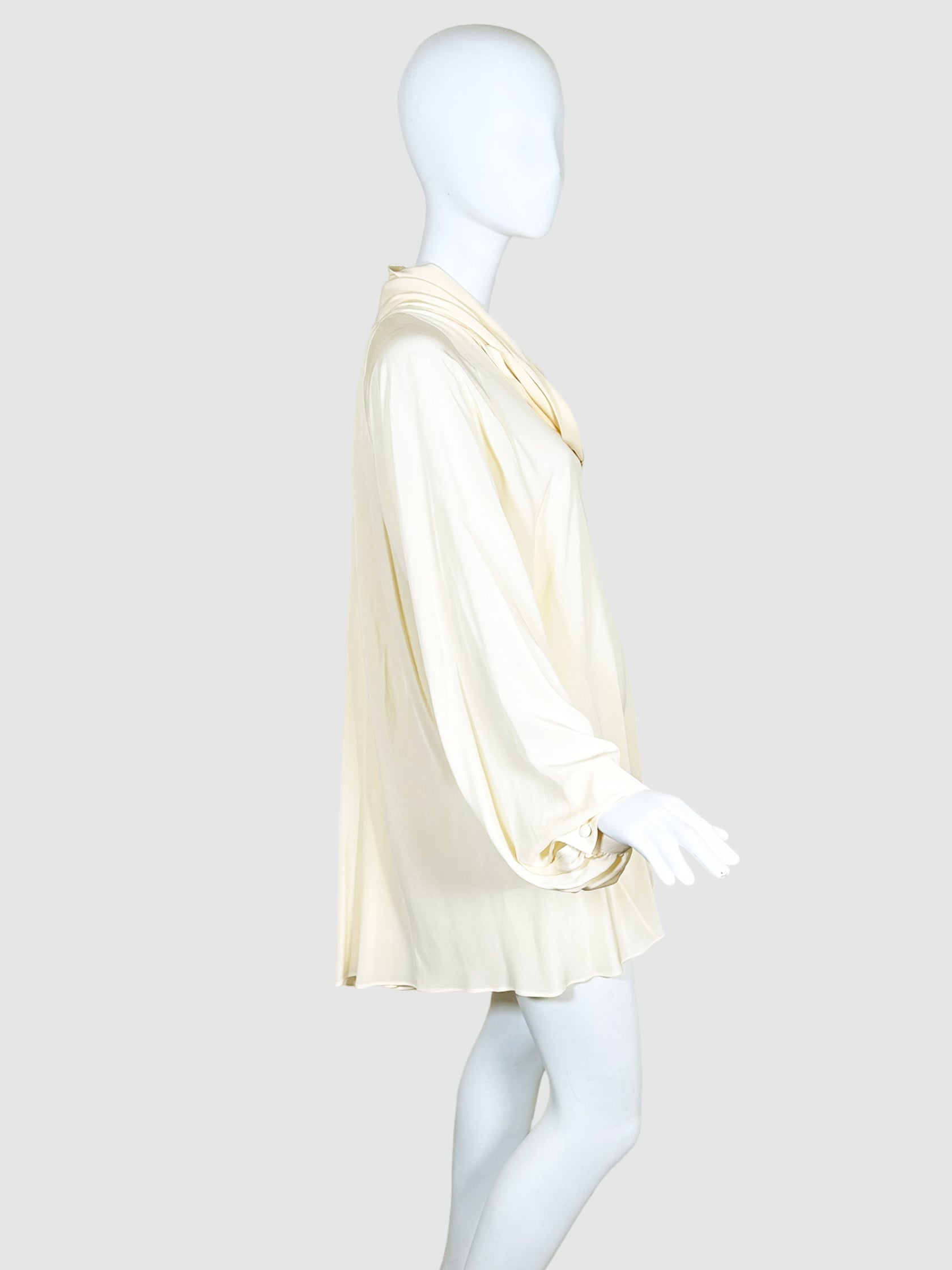 Silk Blouse with Pleated Back - Size 42