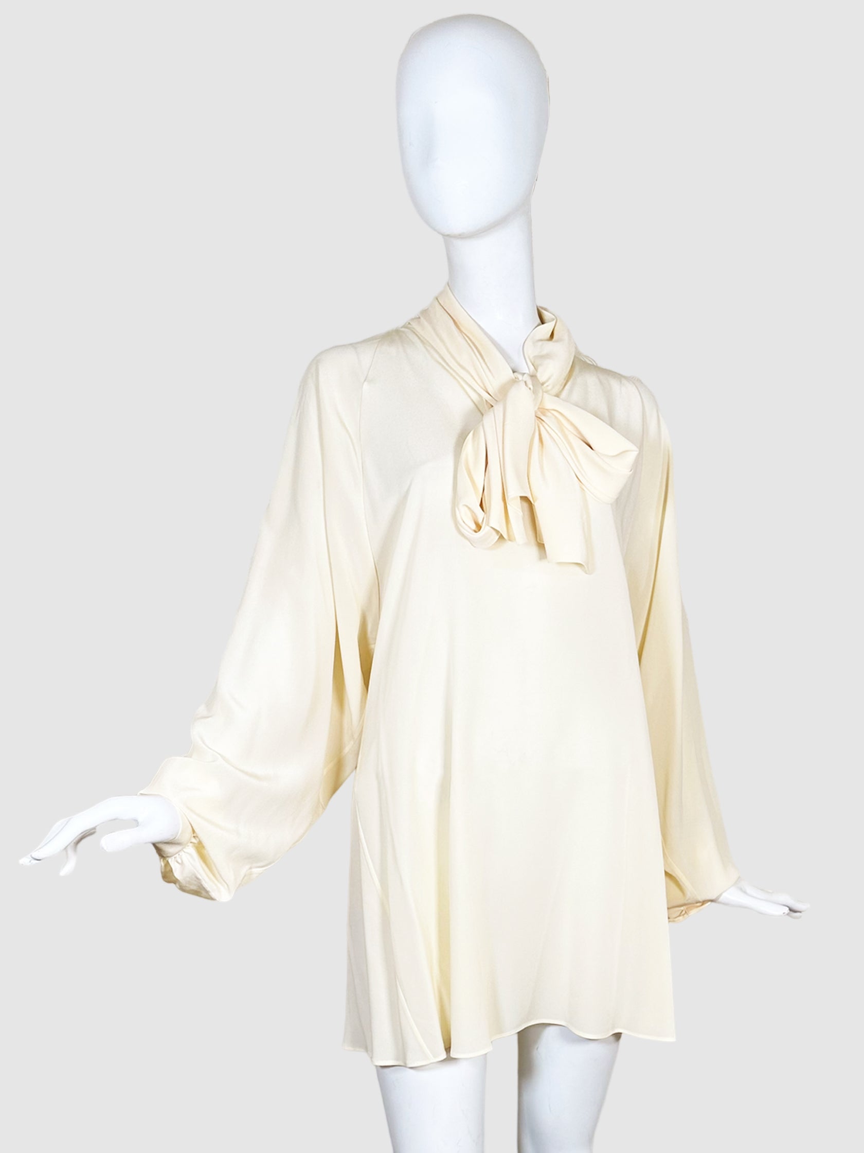 Silk Blouse with Pleated Back - Size 42