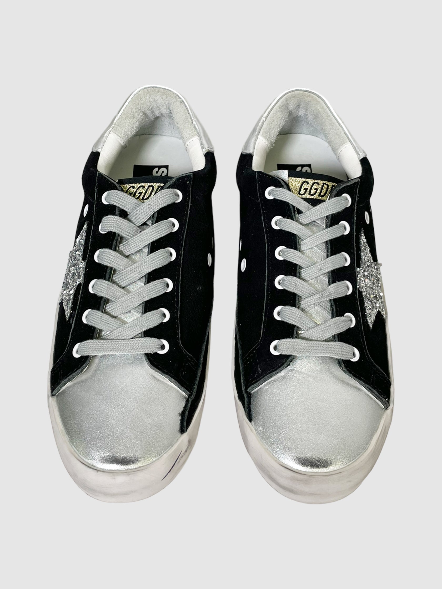 Golden Goose Velvet Printed Sneakers - Size 38