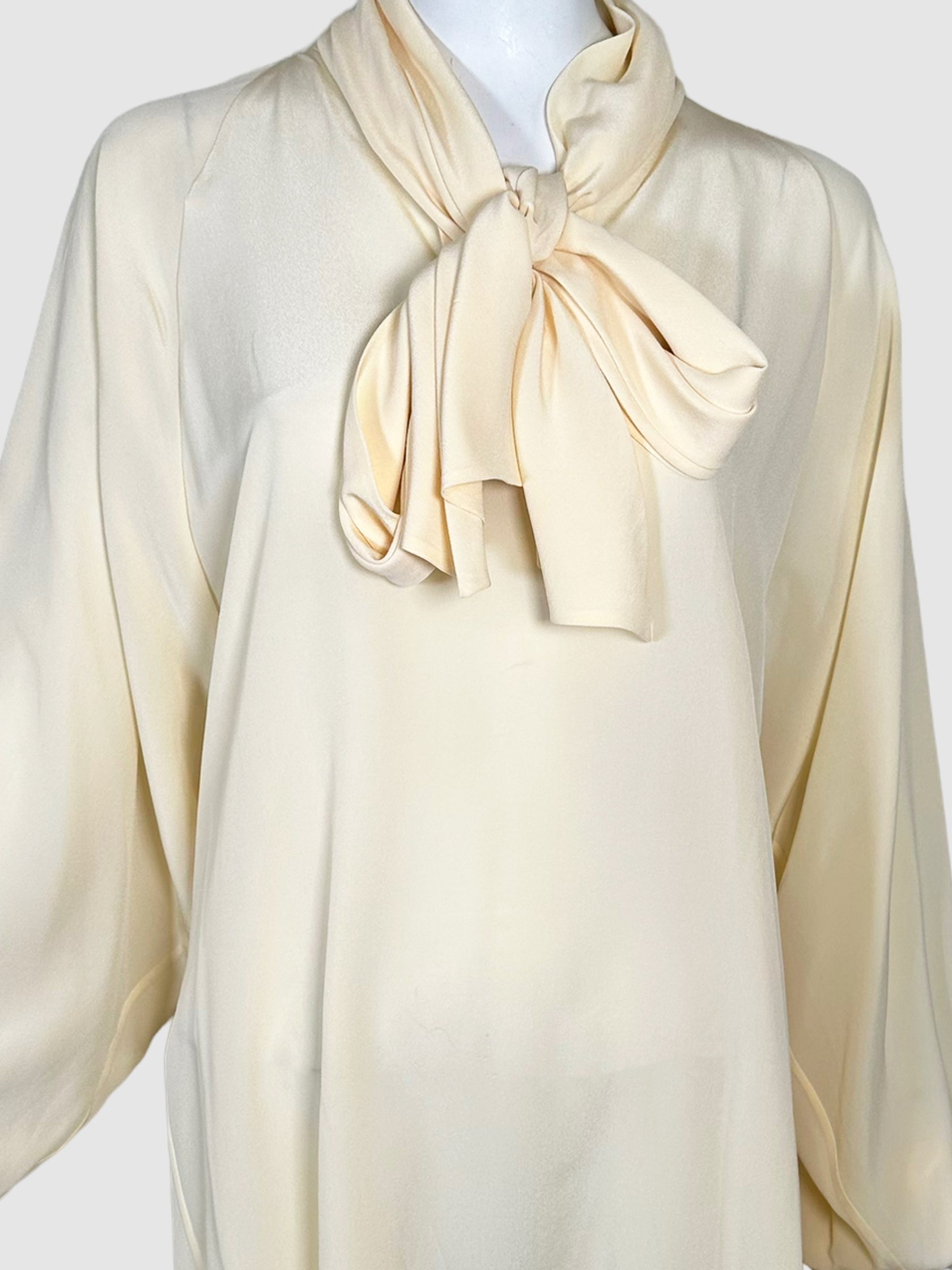 Silk Blouse with Pleated Back - Size 42