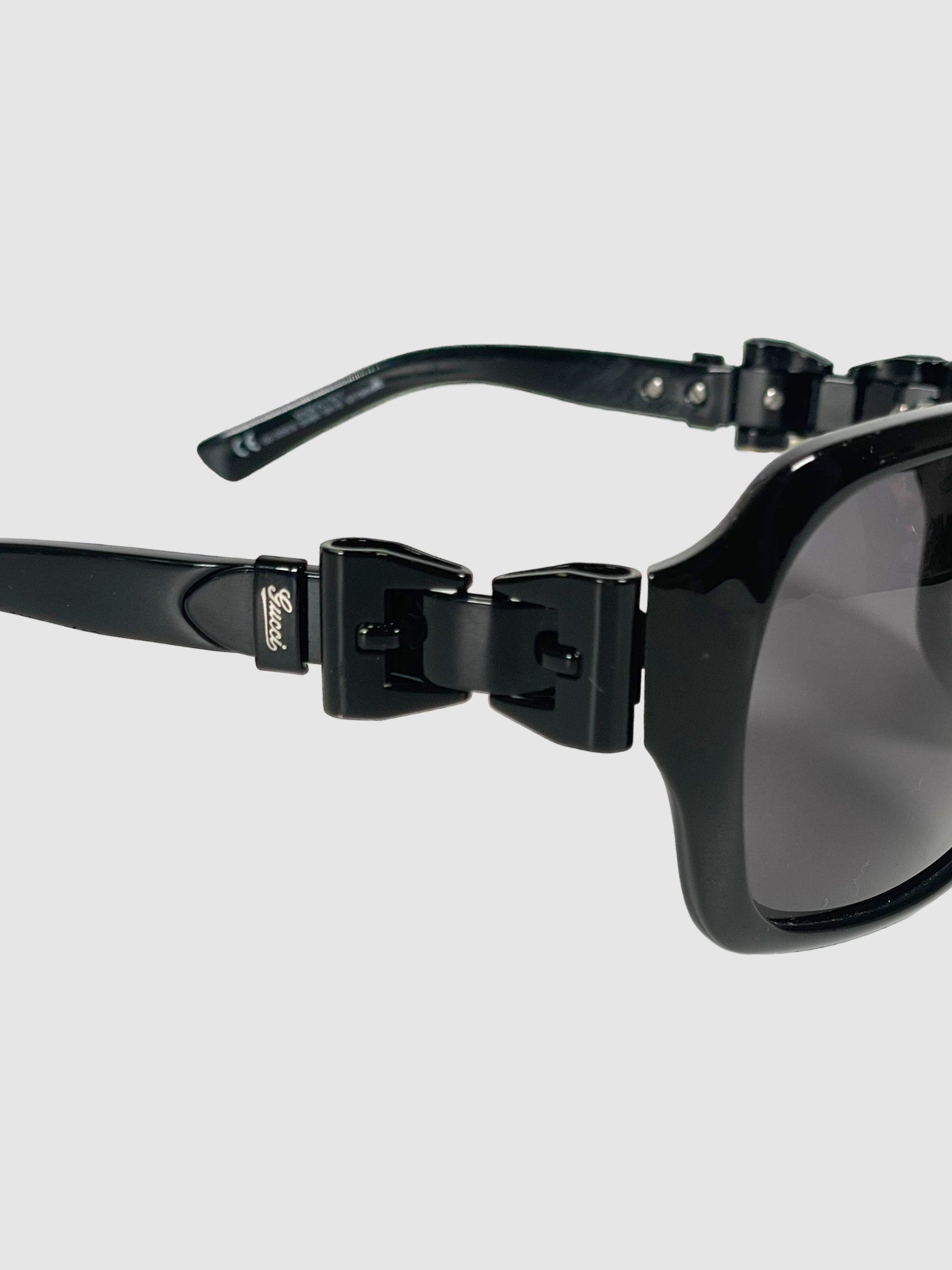 Oversized Sunglasses with Bow Accent